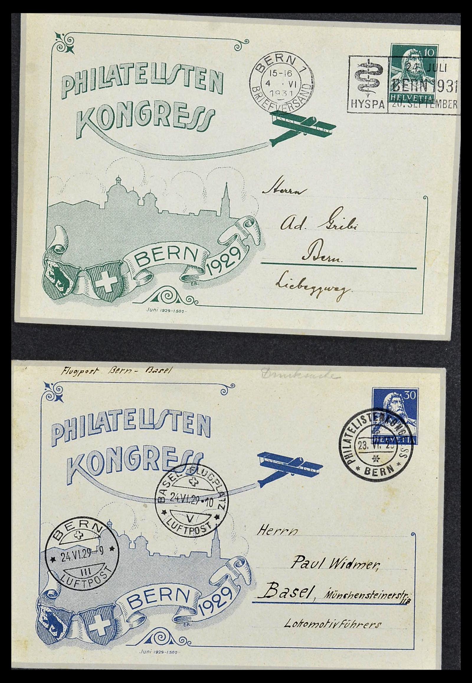 34141 007 - Postzegelverzameling 34141 Zwitserland luchtpost brieven 1920-1960.