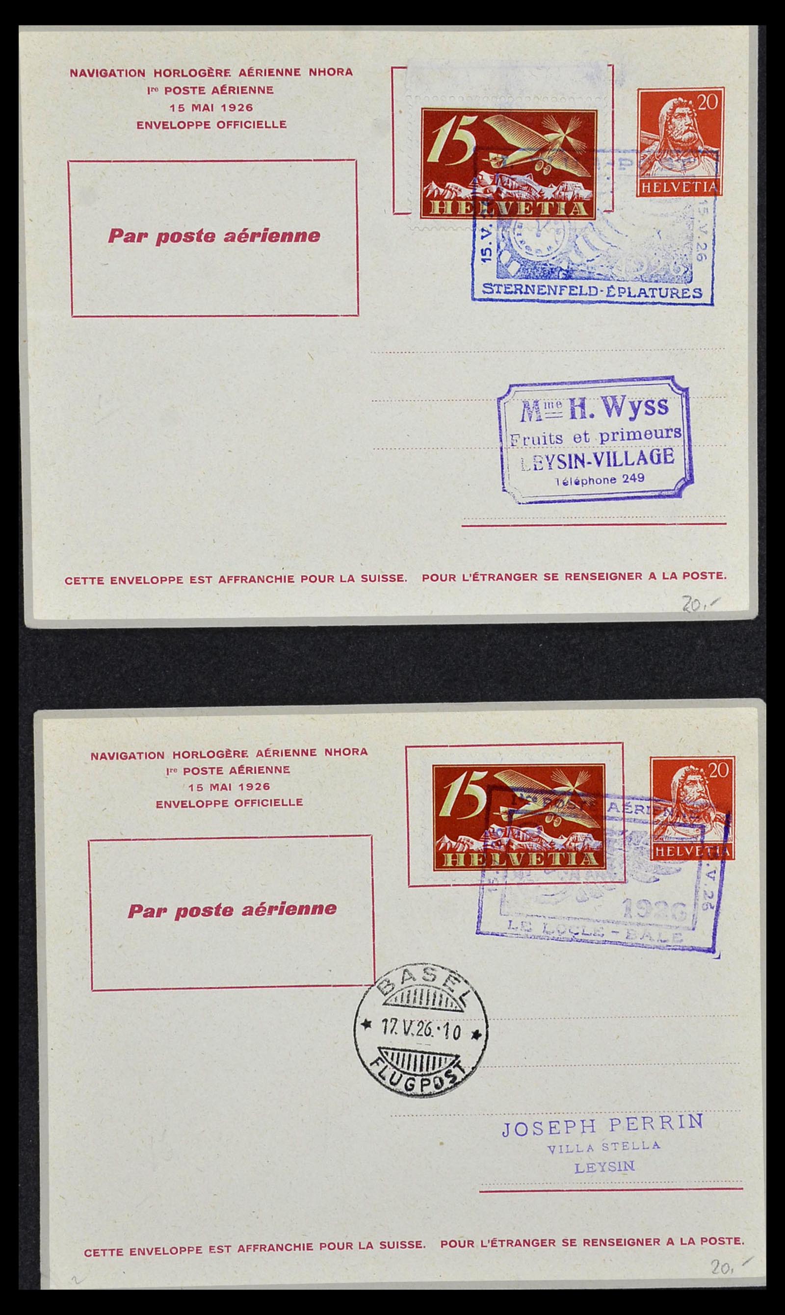 34141 017 - Postzegelverzameling 34141 Zwitserland luchtpost brieven 1920-1960.