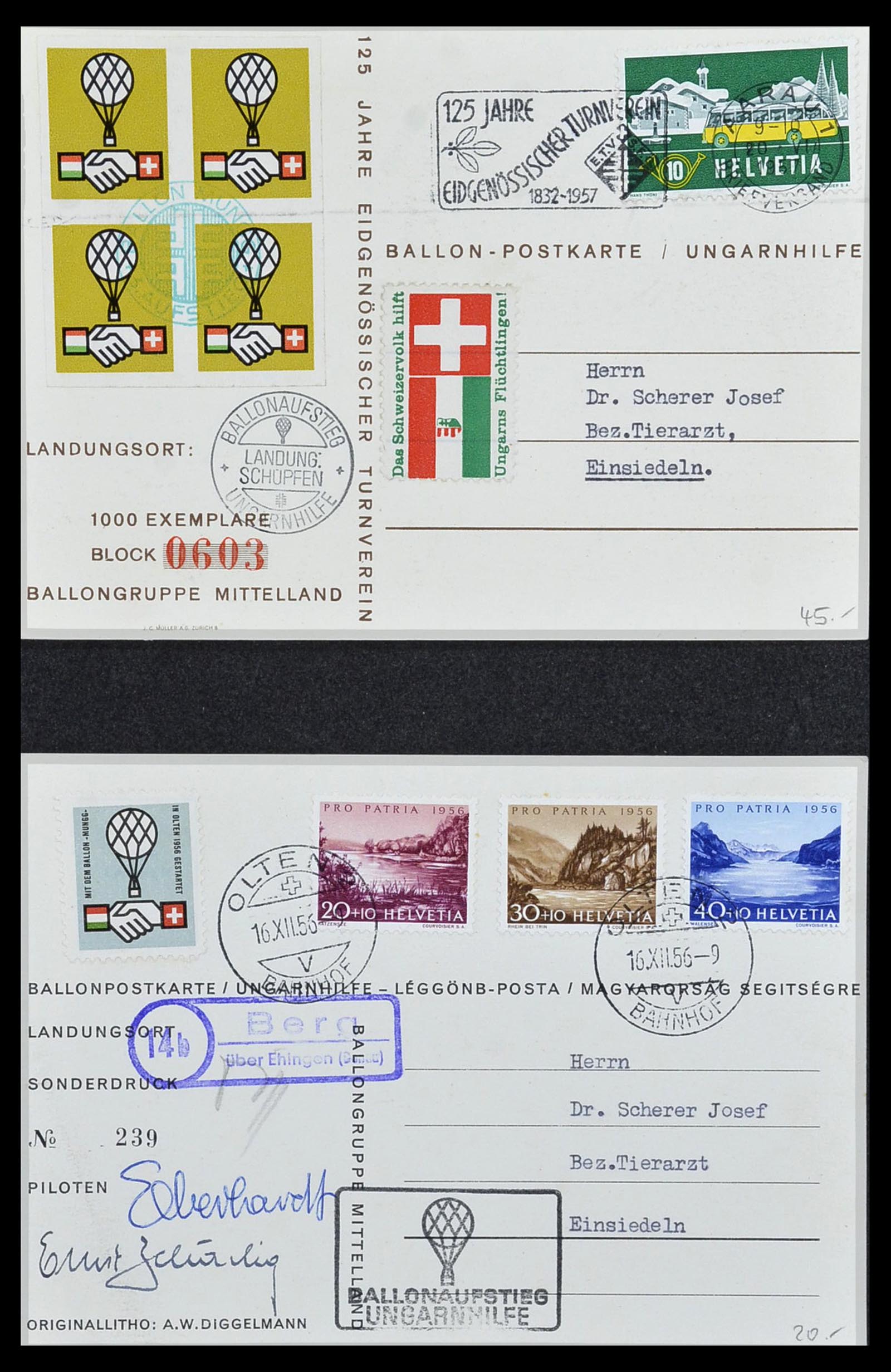 34141 028 - Postzegelverzameling 34141 Zwitserland luchtpost brieven 1920-1960.