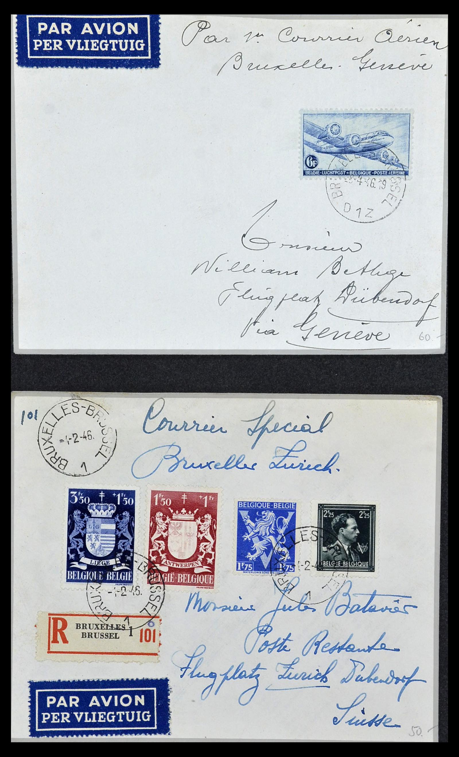 34141 030 - Postzegelverzameling 34141 Zwitserland luchtpost brieven 1920-1960.