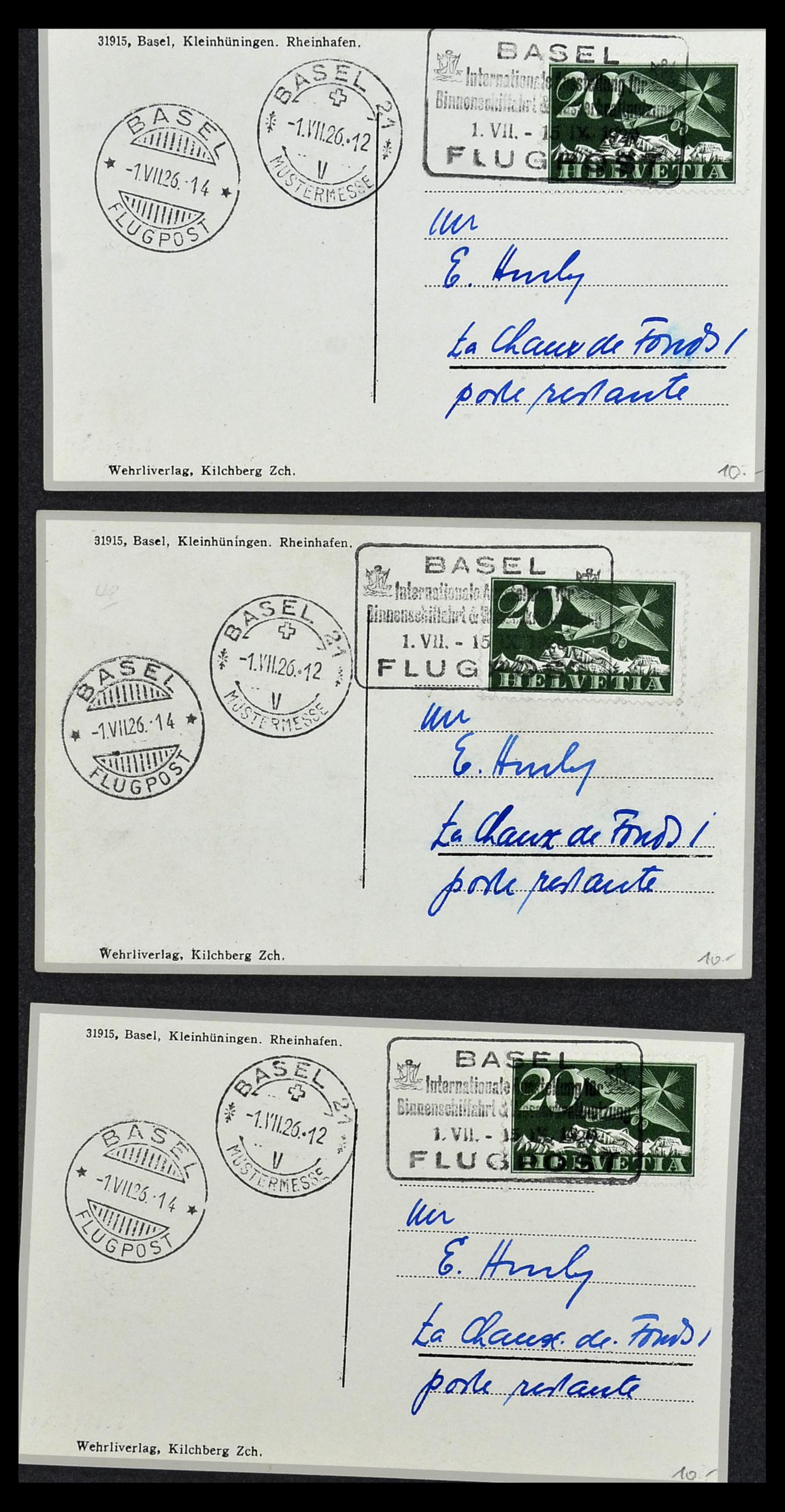 34141 051 - Postzegelverzameling 34141 Zwitserland luchtpost brieven 1920-1960.