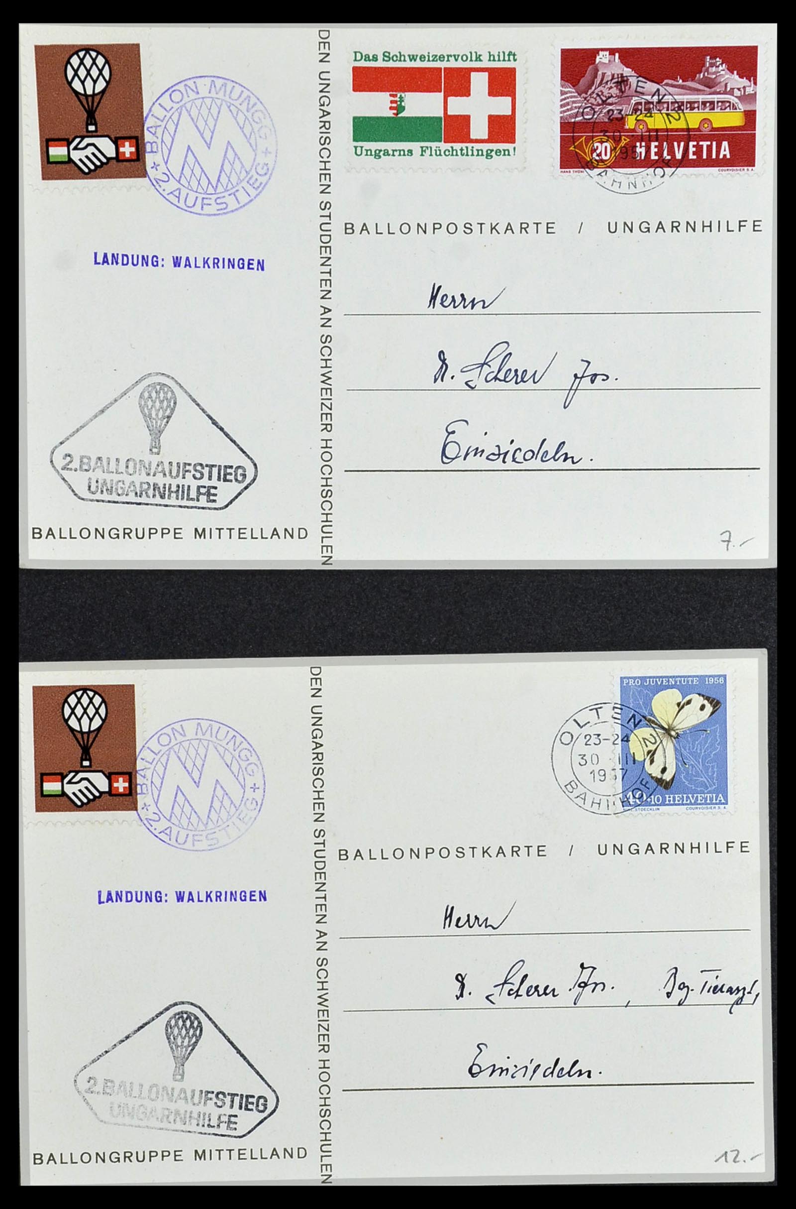 34141 054 - Postzegelverzameling 34141 Zwitserland luchtpost brieven 1920-1960.