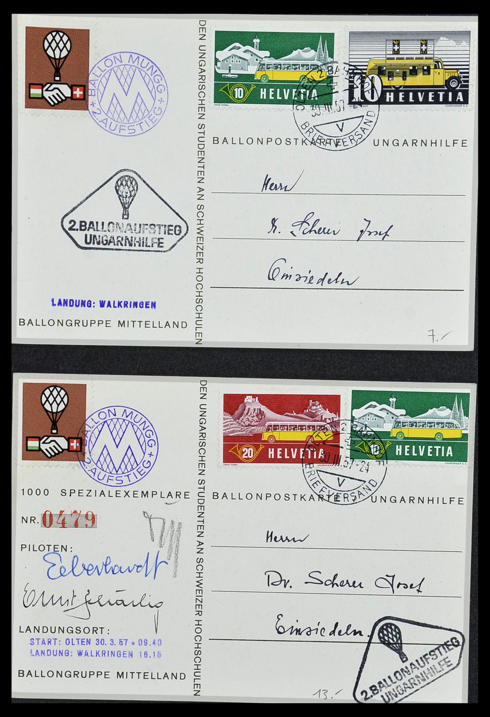 34141 055 - Postzegelverzameling 34141 Zwitserland luchtpost brieven 1920-1960.