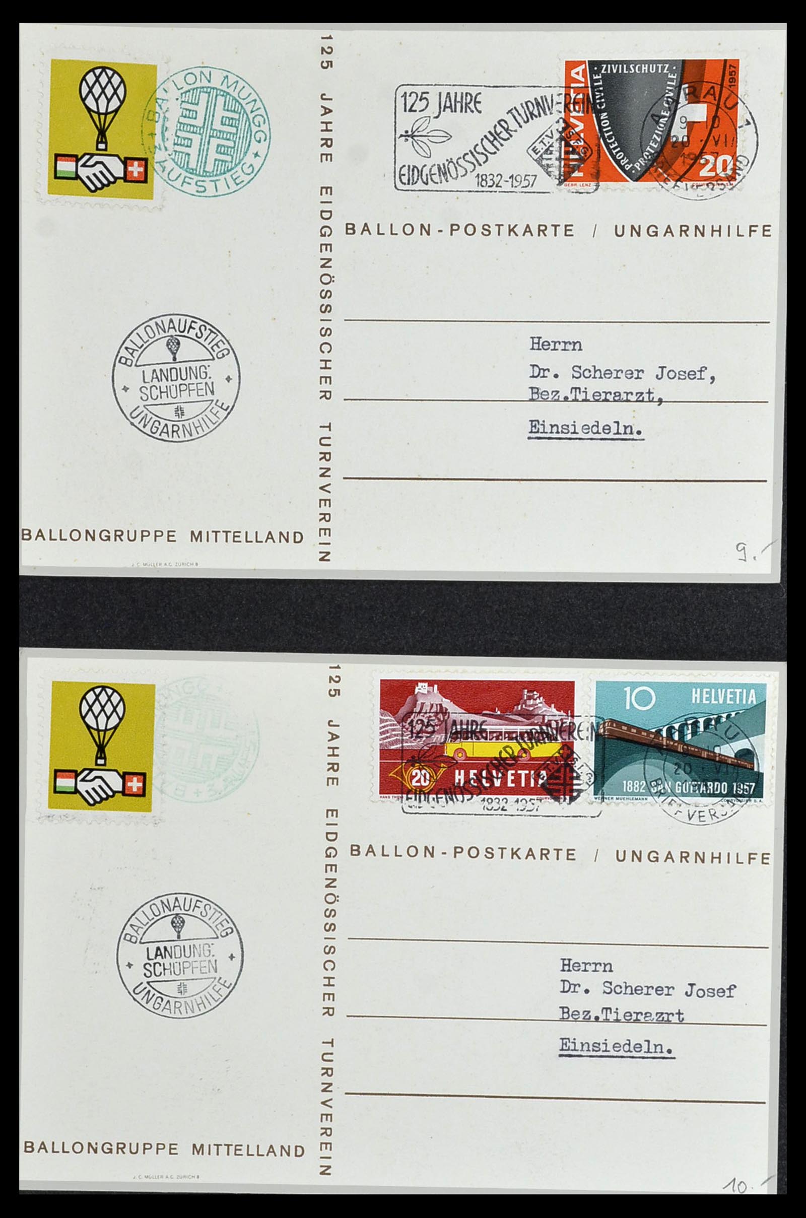 34141 058 - Postzegelverzameling 34141 Zwitserland luchtpost brieven 1920-1960.