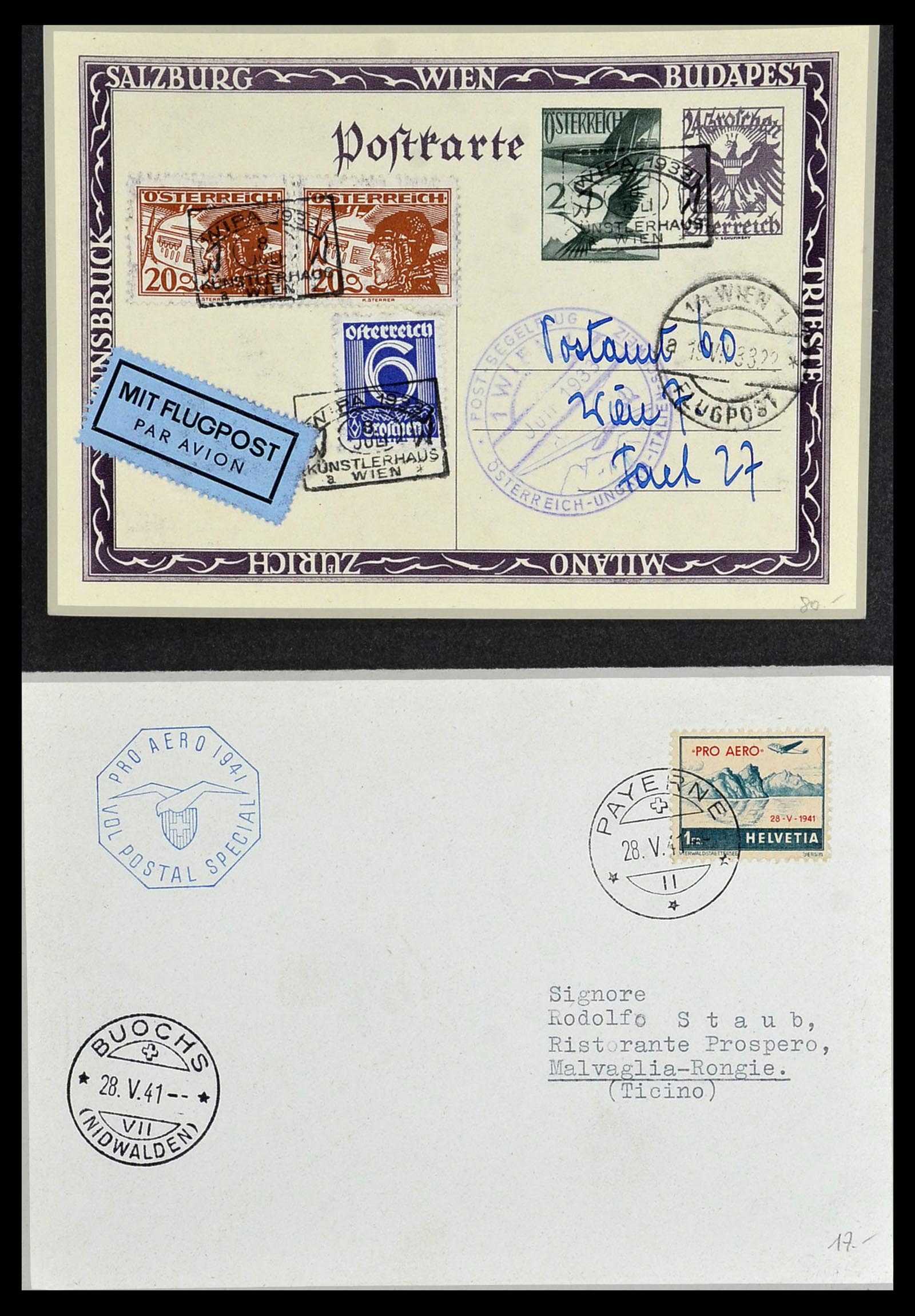34141 065 - Stamp collection 34141 Switzerland airmail covers 1920-1960.