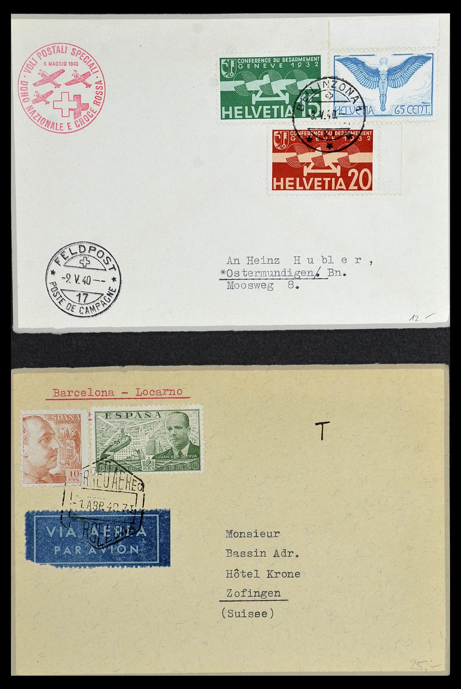 34141 066 - Stamp collection 34141 Switzerland airmail covers 1920-1960.