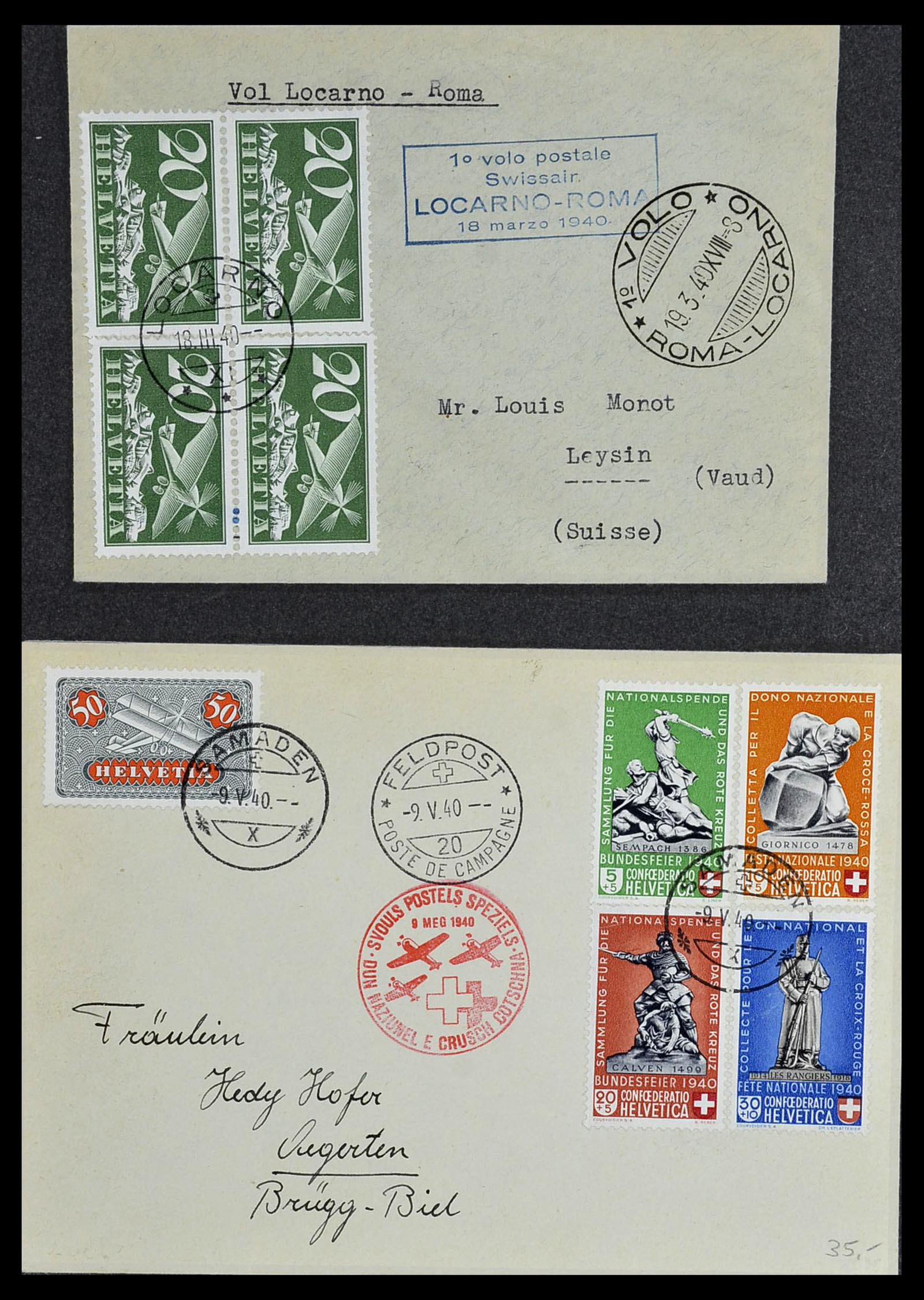 34141 067 - Stamp collection 34141 Switzerland airmail covers 1920-1960.