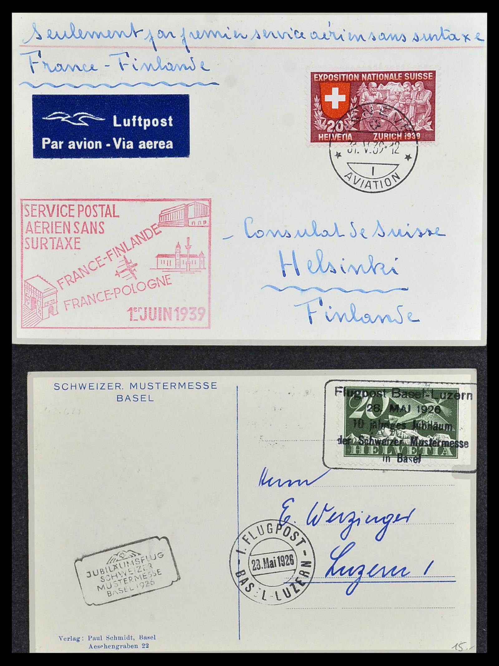 34141 068 - Stamp collection 34141 Switzerland airmail covers 1920-1960.