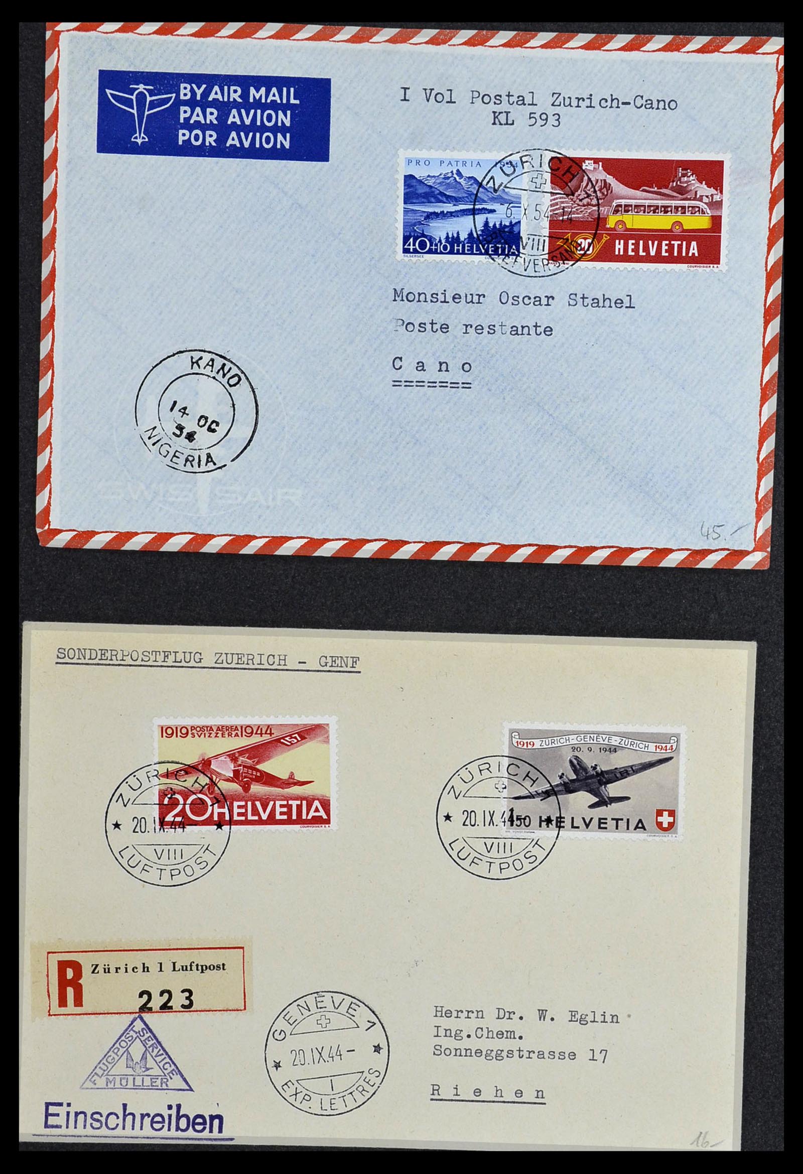 34141 070 - Stamp collection 34141 Switzerland airmail covers 1920-1960.