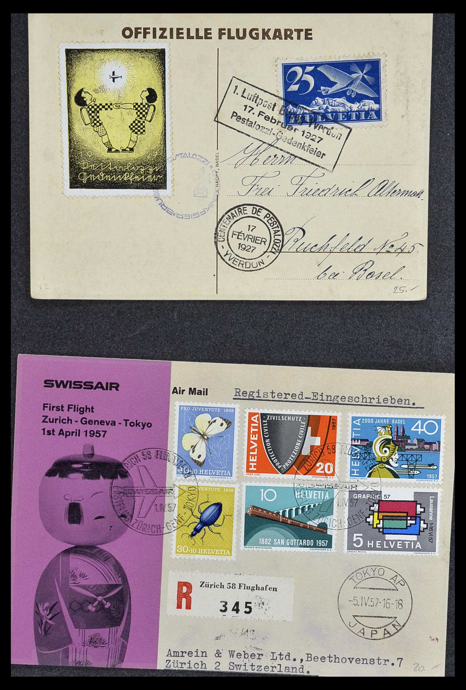 34141 073 - Stamp collection 34141 Switzerland airmail covers 1920-1960.