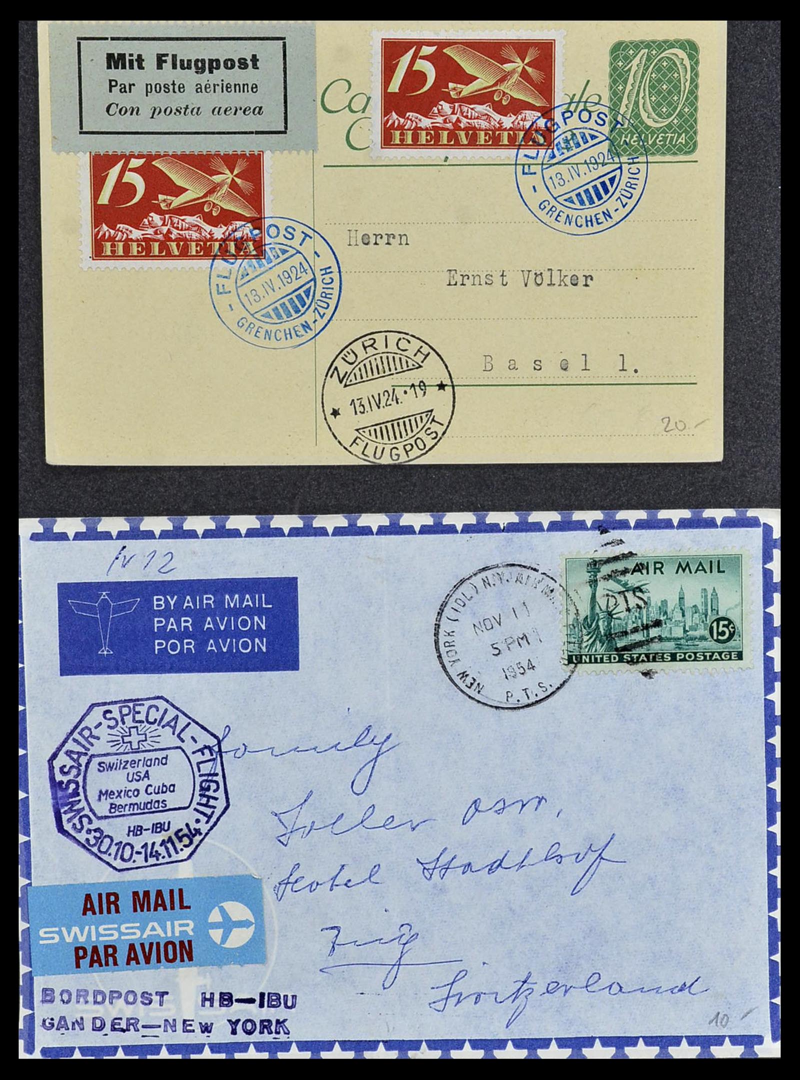 34141 074 - Stamp collection 34141 Switzerland airmail covers 1920-1960.