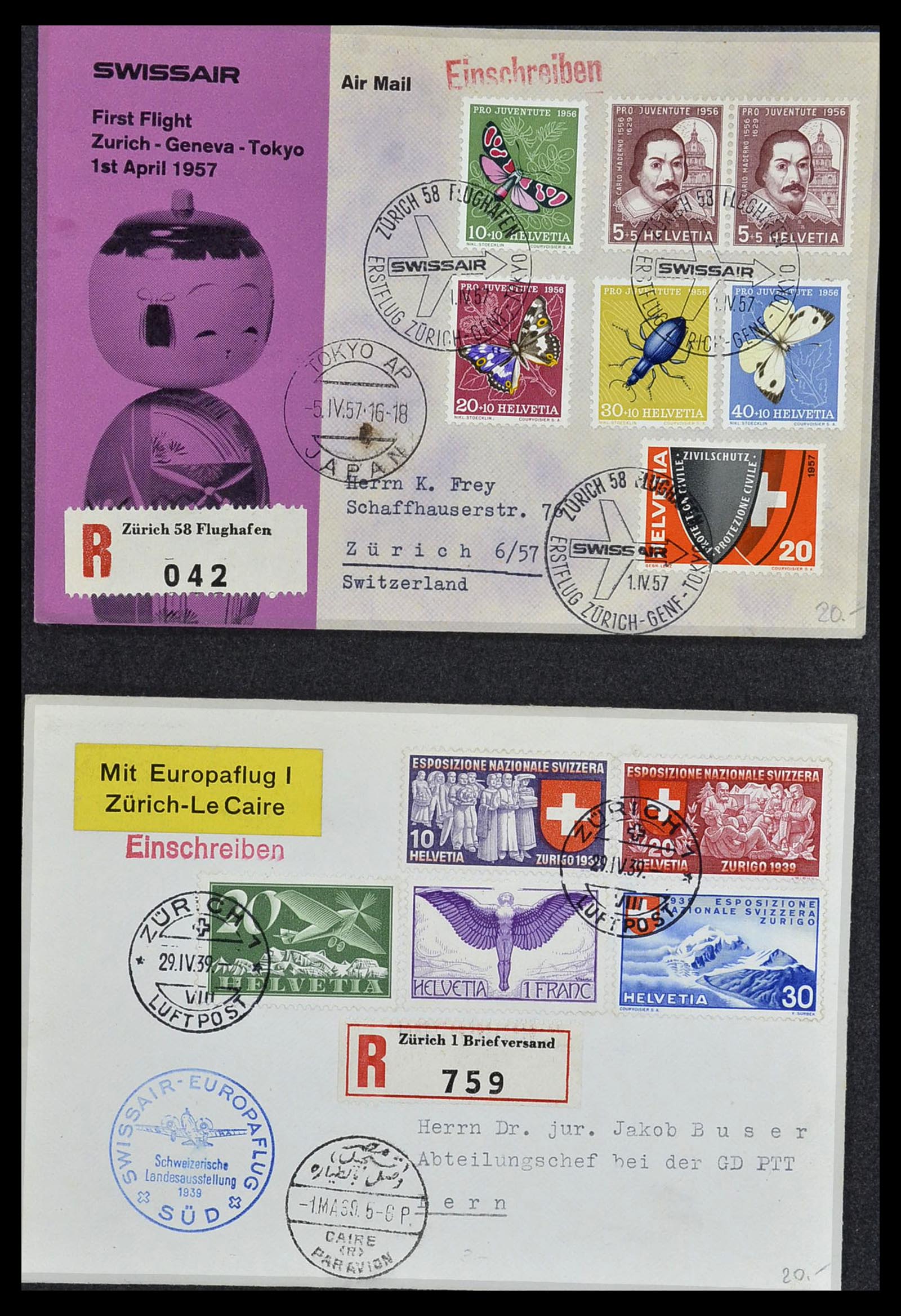 34141 077 - Stamp collection 34141 Switzerland airmail covers 1920-1960.