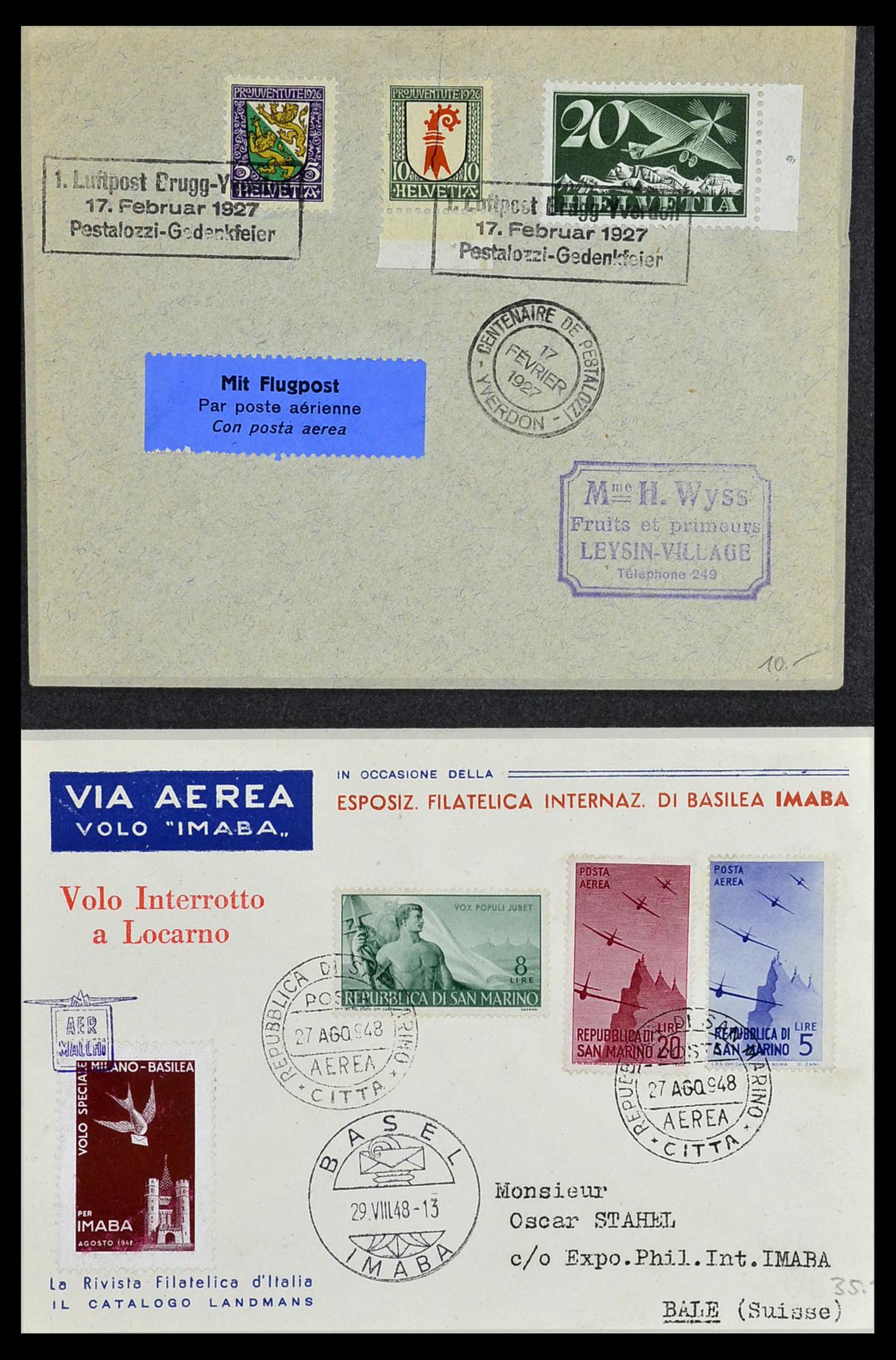 34141 080 - Stamp collection 34141 Switzerland airmail covers 1920-1960.