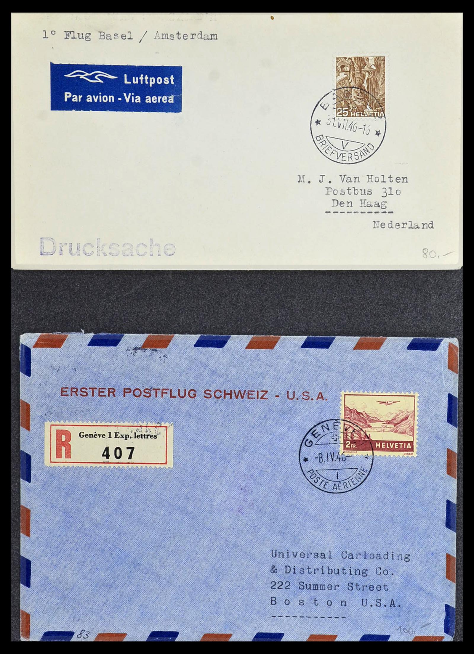 34141 081 - Stamp collection 34141 Switzerland airmail covers 1920-1960.