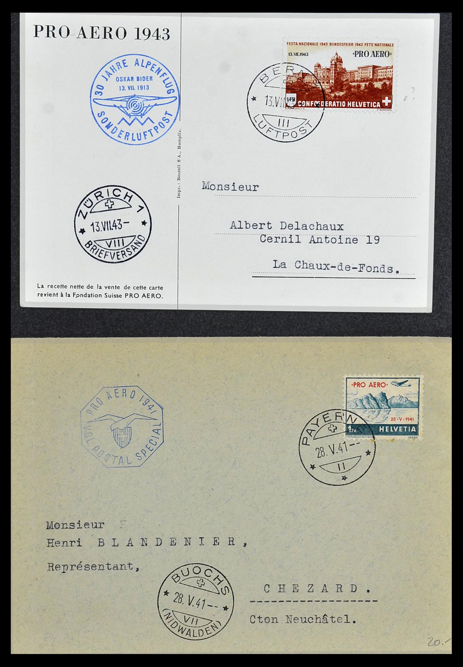 34141 084 - Stamp collection 34141 Switzerland airmail covers 1920-1960.