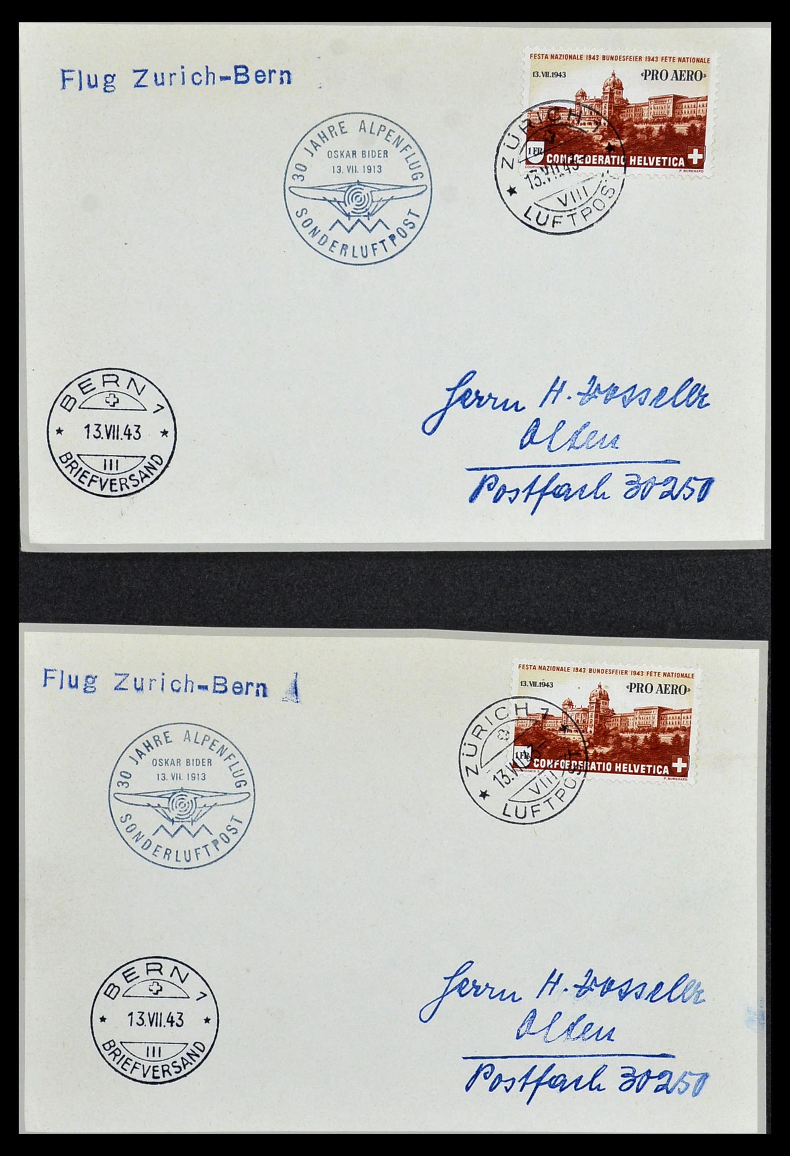 34141 088 - Stamp collection 34141 Switzerland airmail covers 1920-1960.