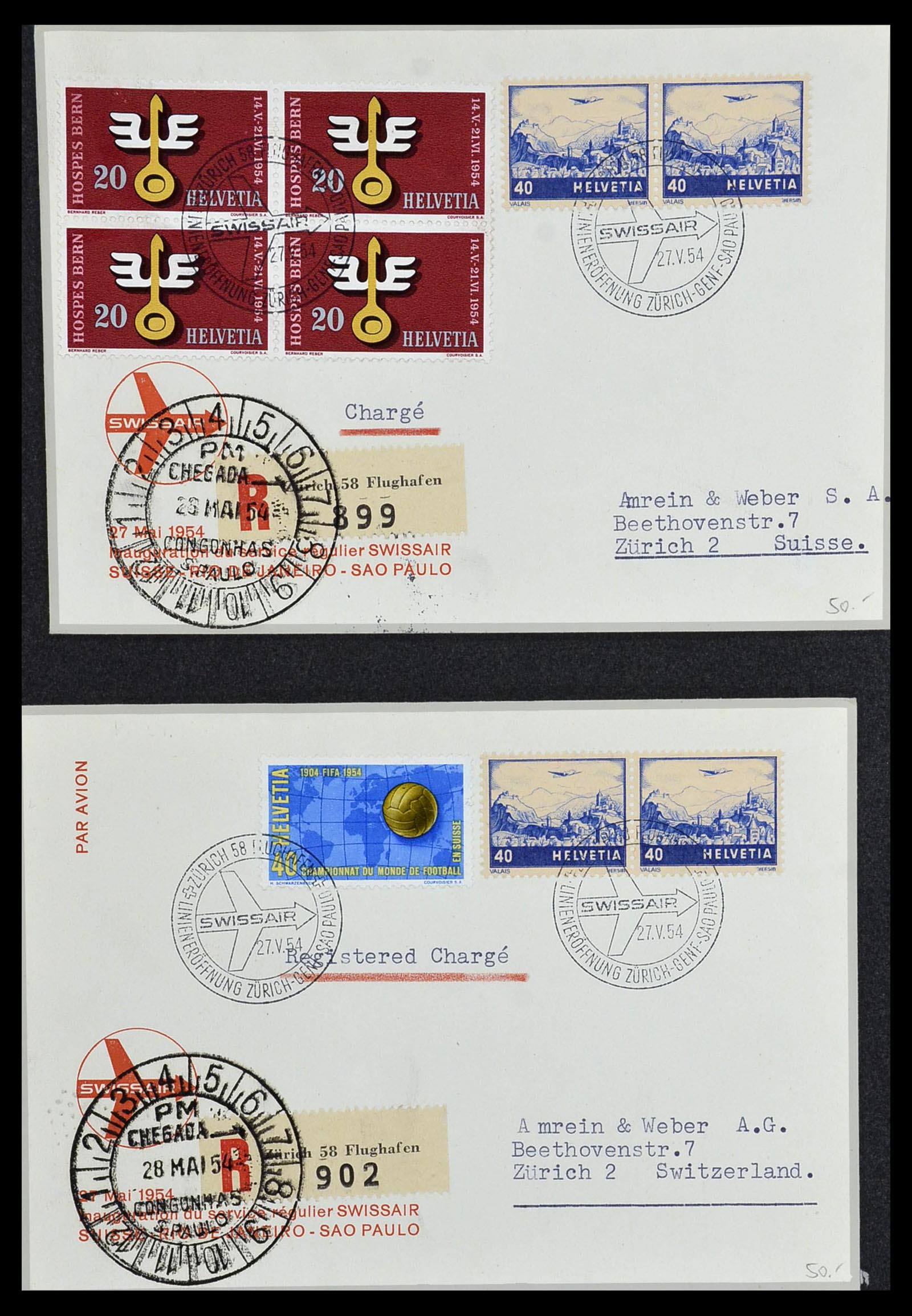 34141 090 - Stamp collection 34141 Switzerland airmail covers 1920-1960.