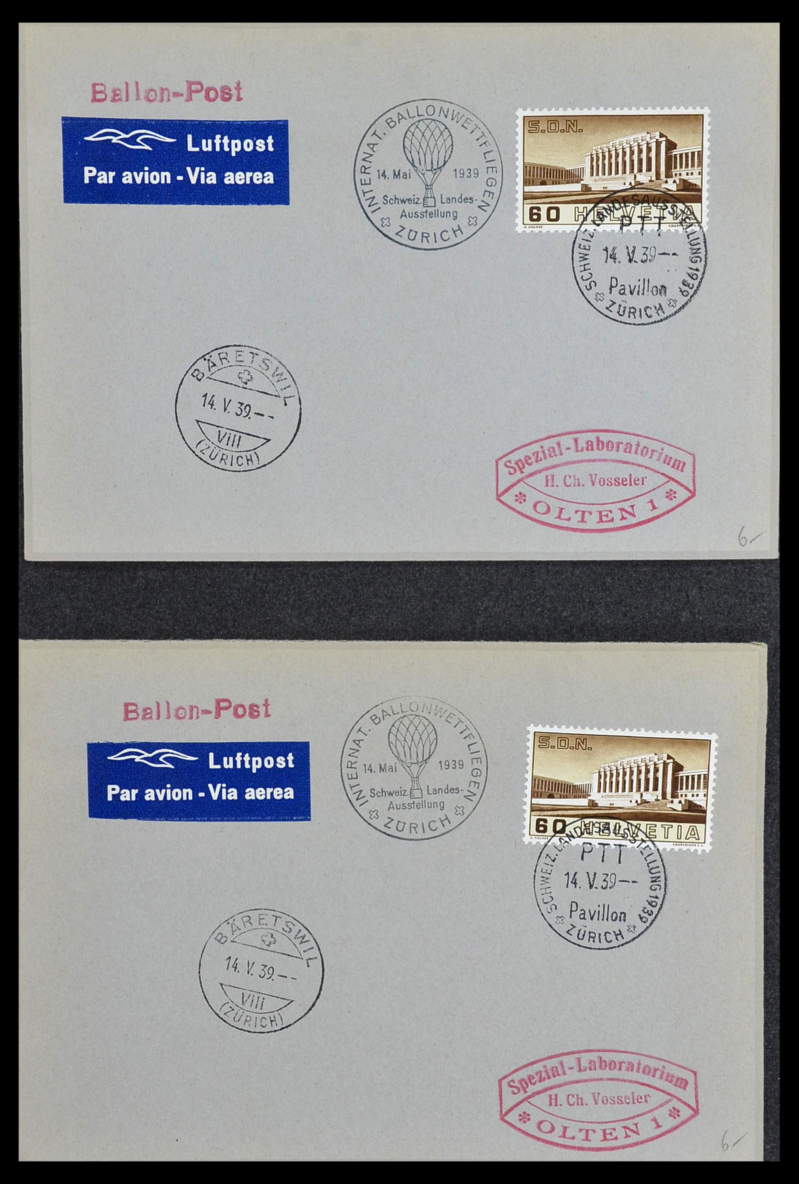 34141 092 - Stamp collection 34141 Switzerland airmail covers 1920-1960.