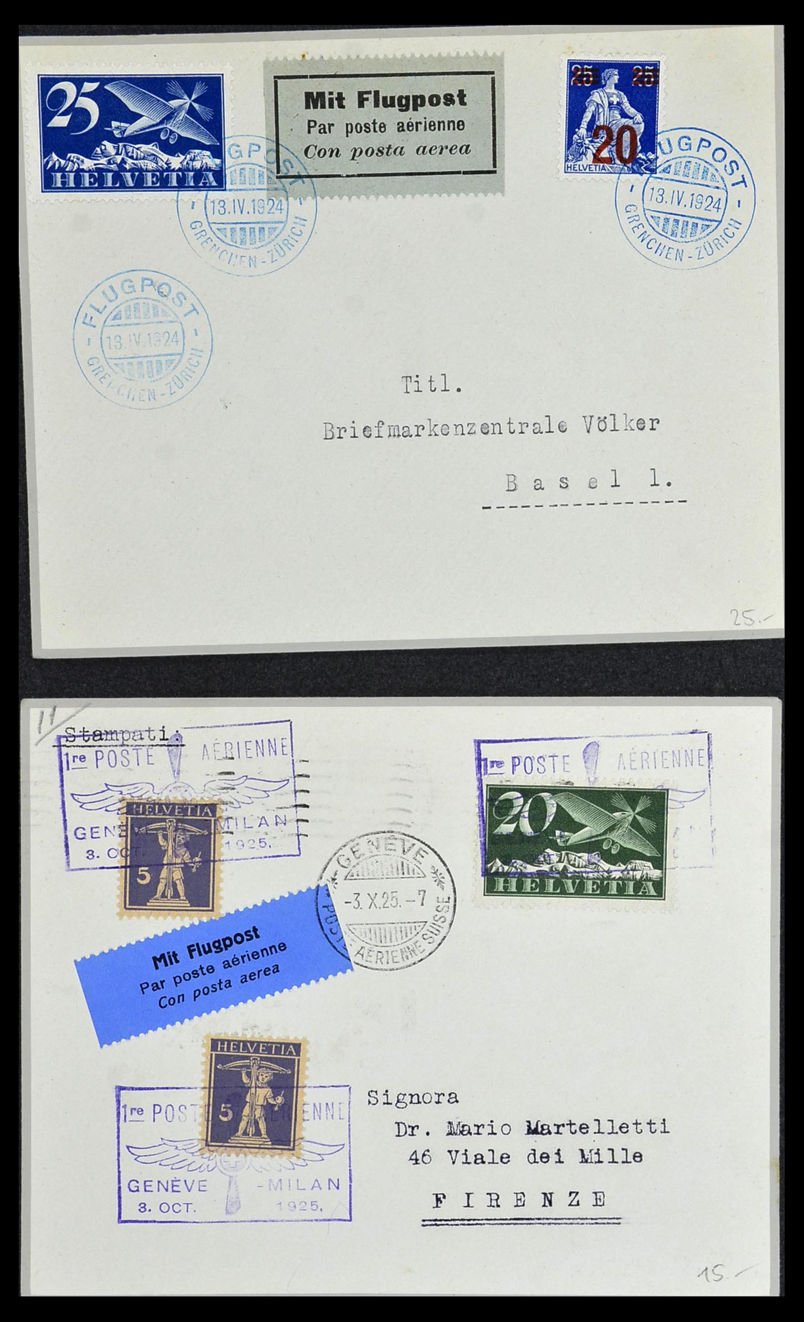 34141 097 - Stamp collection 34141 Switzerland airmail covers 1920-1960.