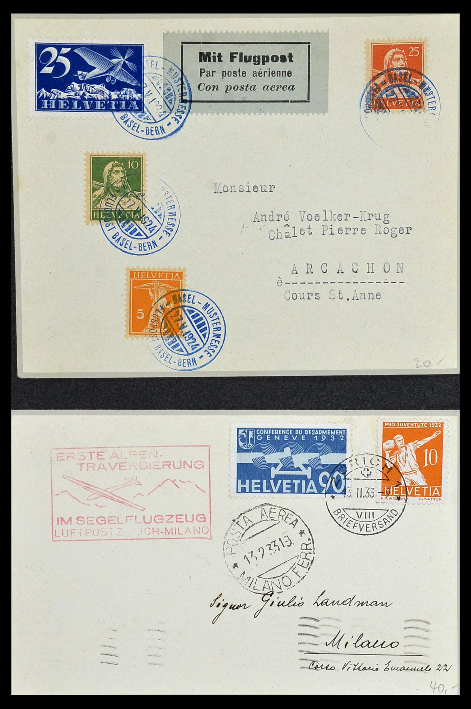 34141 098 - Stamp collection 34141 Switzerland airmail covers 1920-1960.