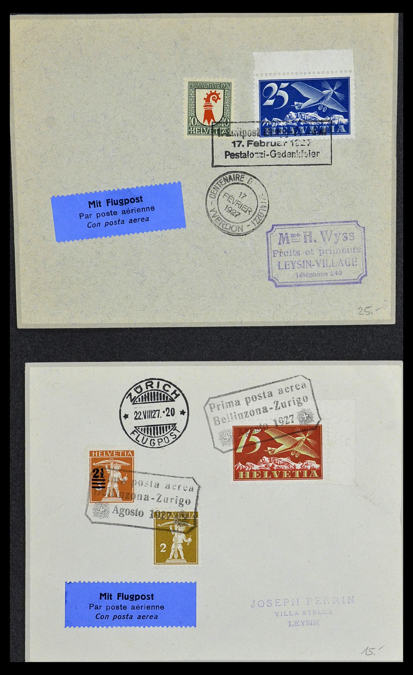 34141 100 - Stamp collection 34141 Switzerland airmail covers 1920-1960.