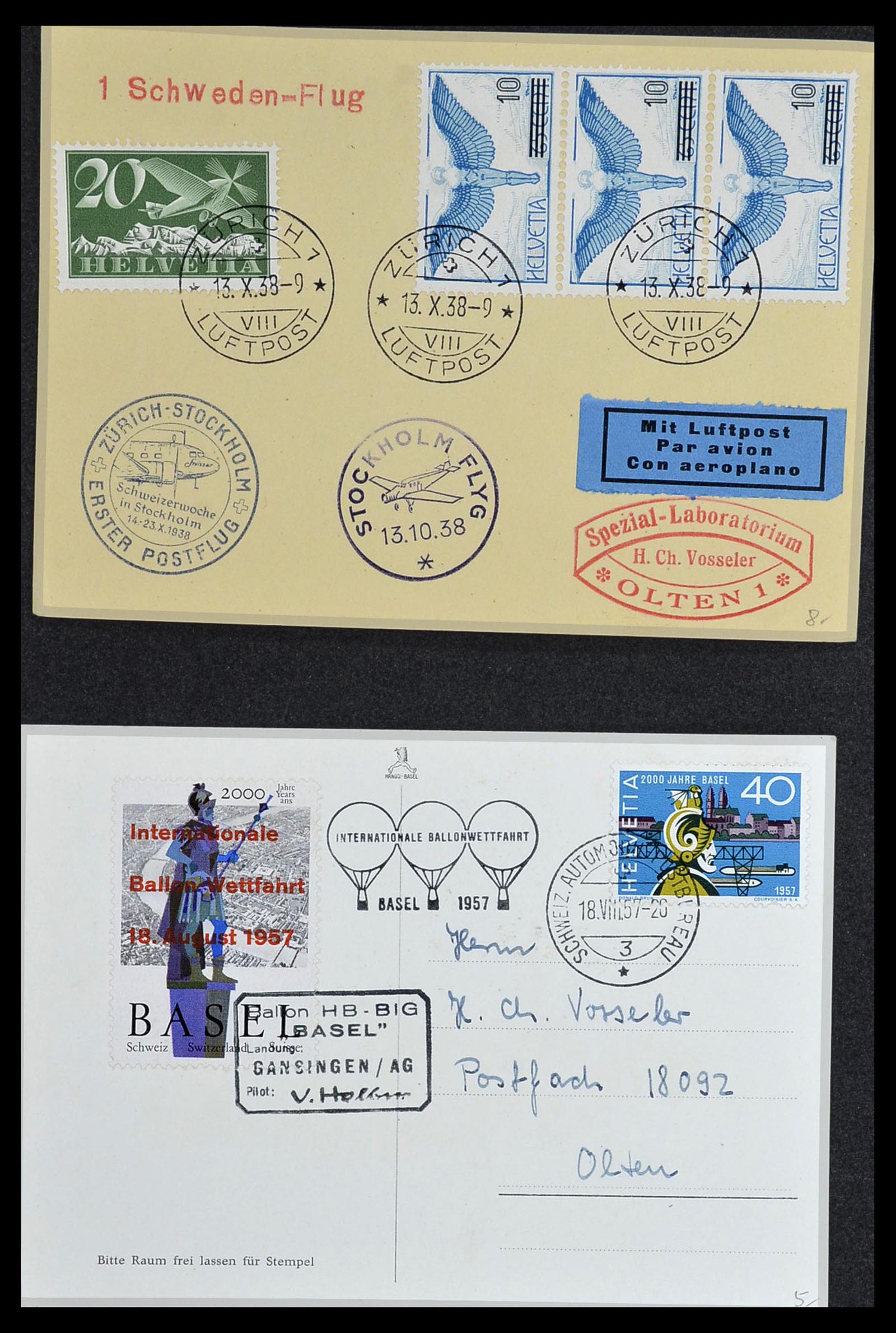 34141 101 - Stamp collection 34141 Switzerland airmail covers 1920-1960.