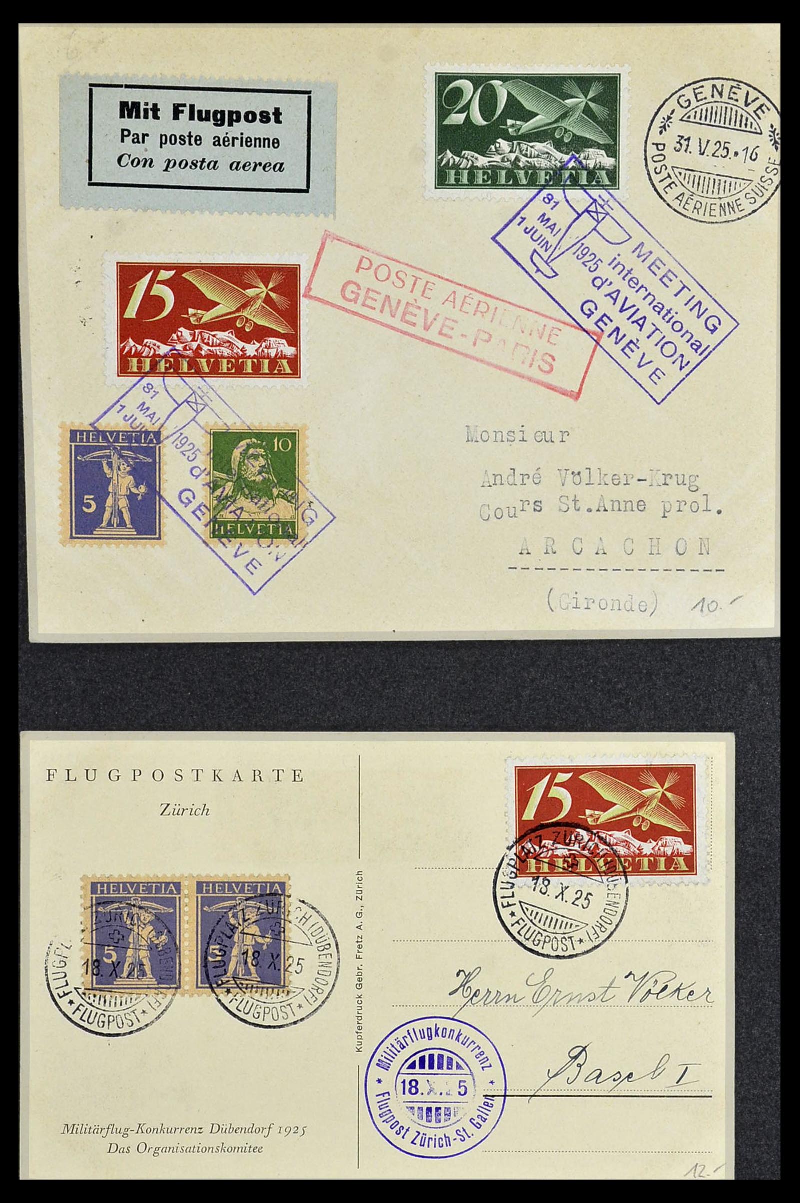 34141 105 - Stamp collection 34141 Switzerland airmail covers 1920-1960.
