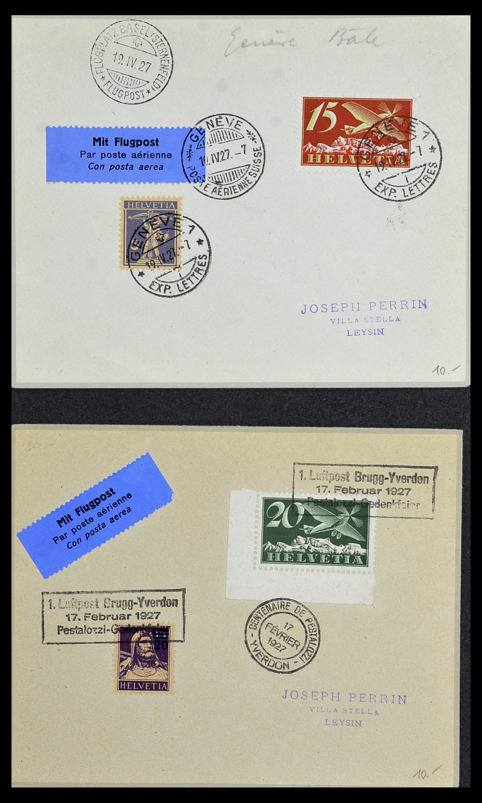 34141 107 - Stamp collection 34141 Switzerland airmail covers 1920-1960.