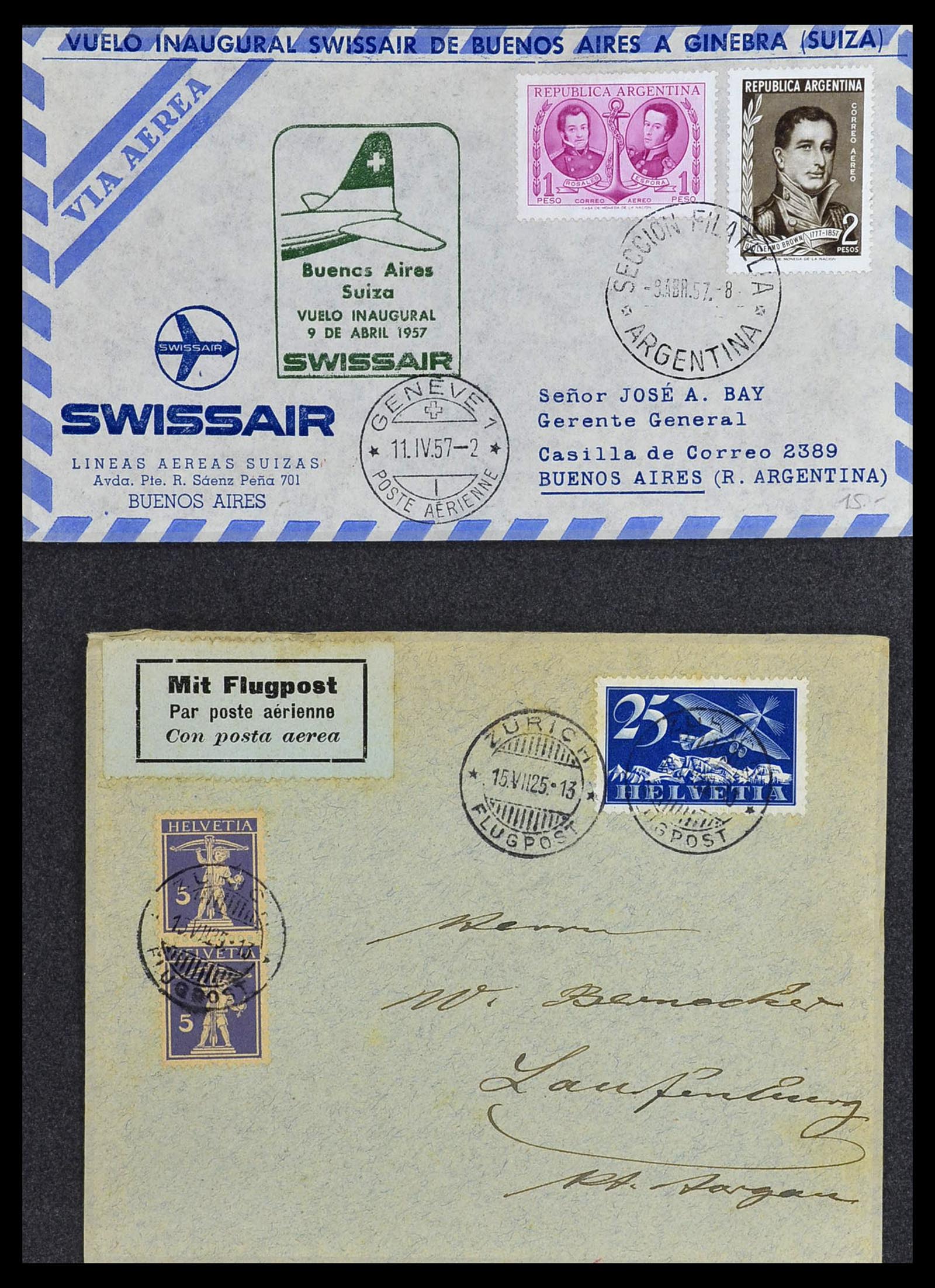 34141 108 - Stamp collection 34141 Switzerland airmail covers 1920-1960.