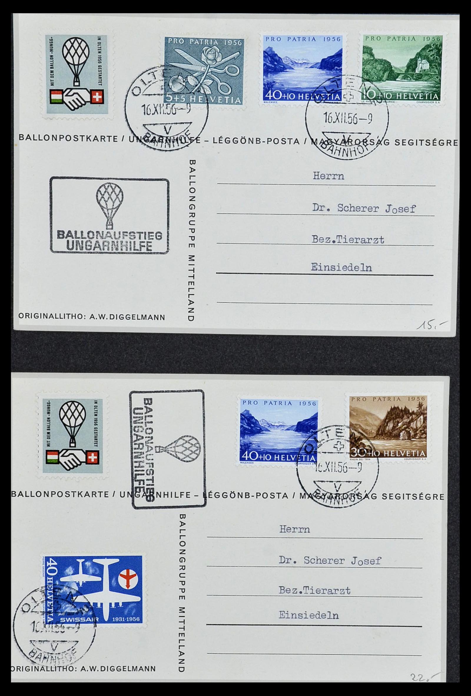 34141 116 - Stamp collection 34141 Switzerland airmail covers 1920-1960.