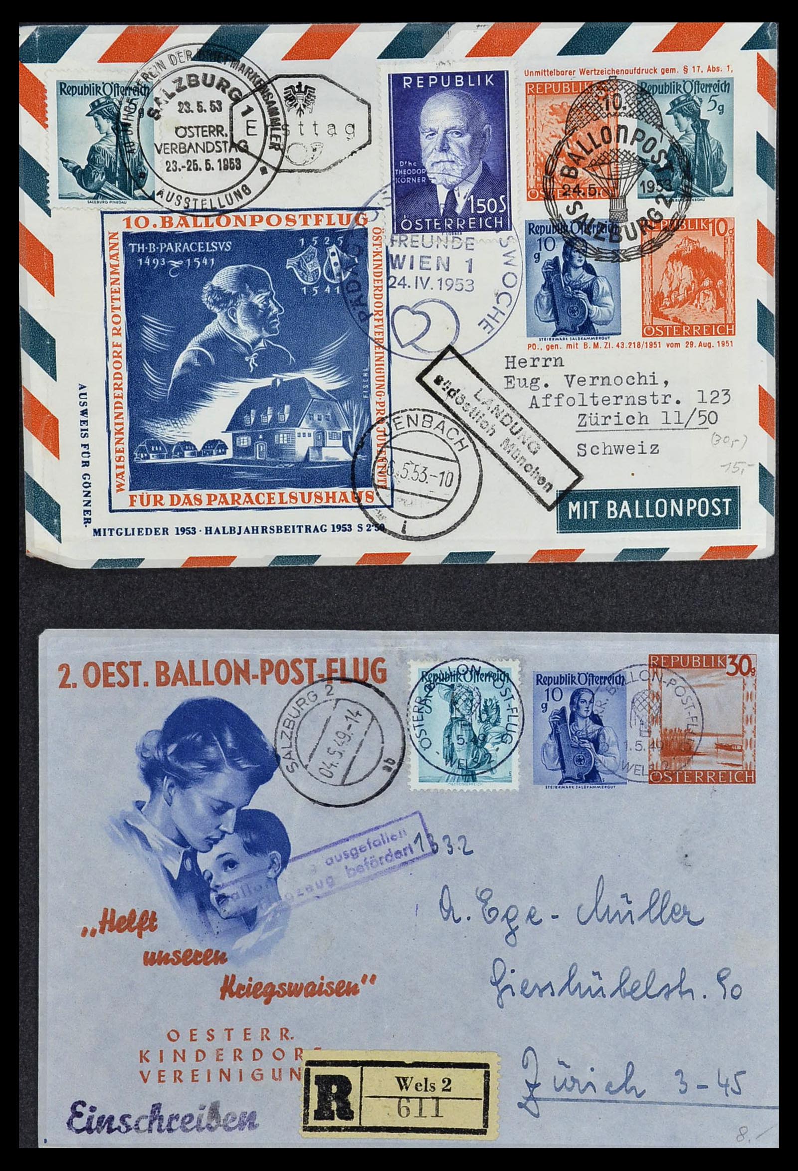 34141 117 - Stamp collection 34141 Switzerland airmail covers 1920-1960.