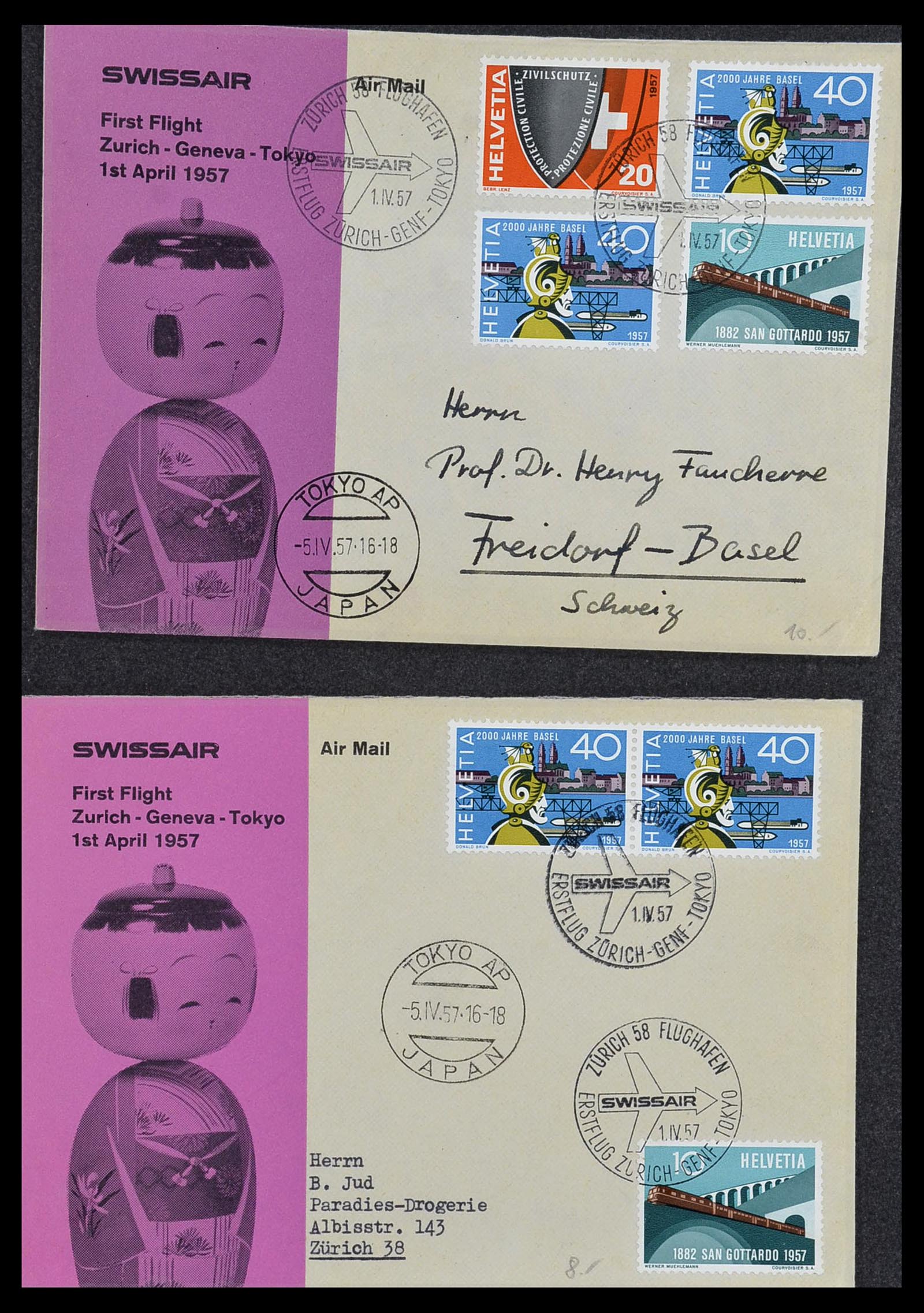 34141 120 - Stamp collection 34141 Switzerland airmail covers 1920-1960.