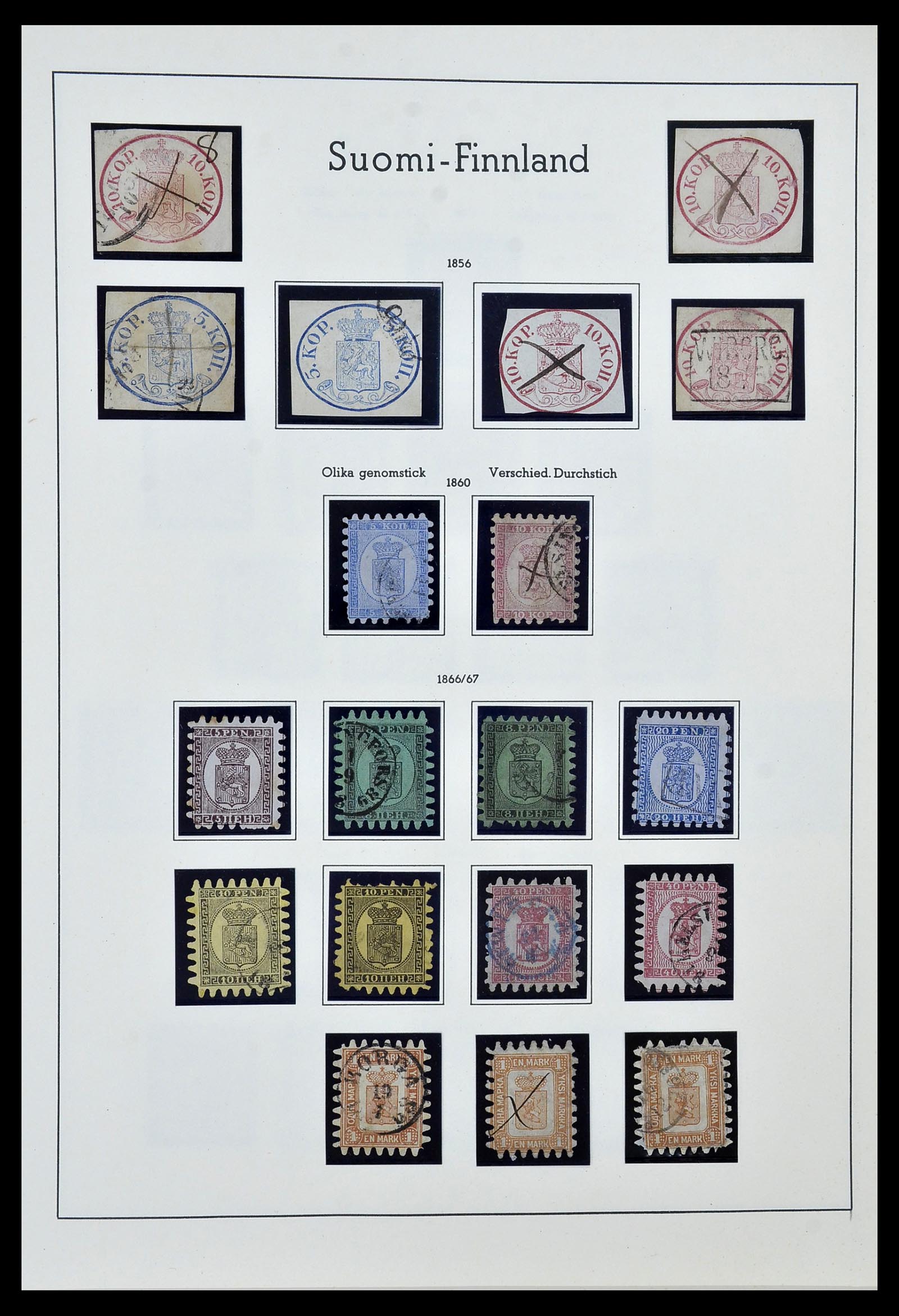 34151 001 - Postzegelverzameling 34151 Finland 1856-1980.