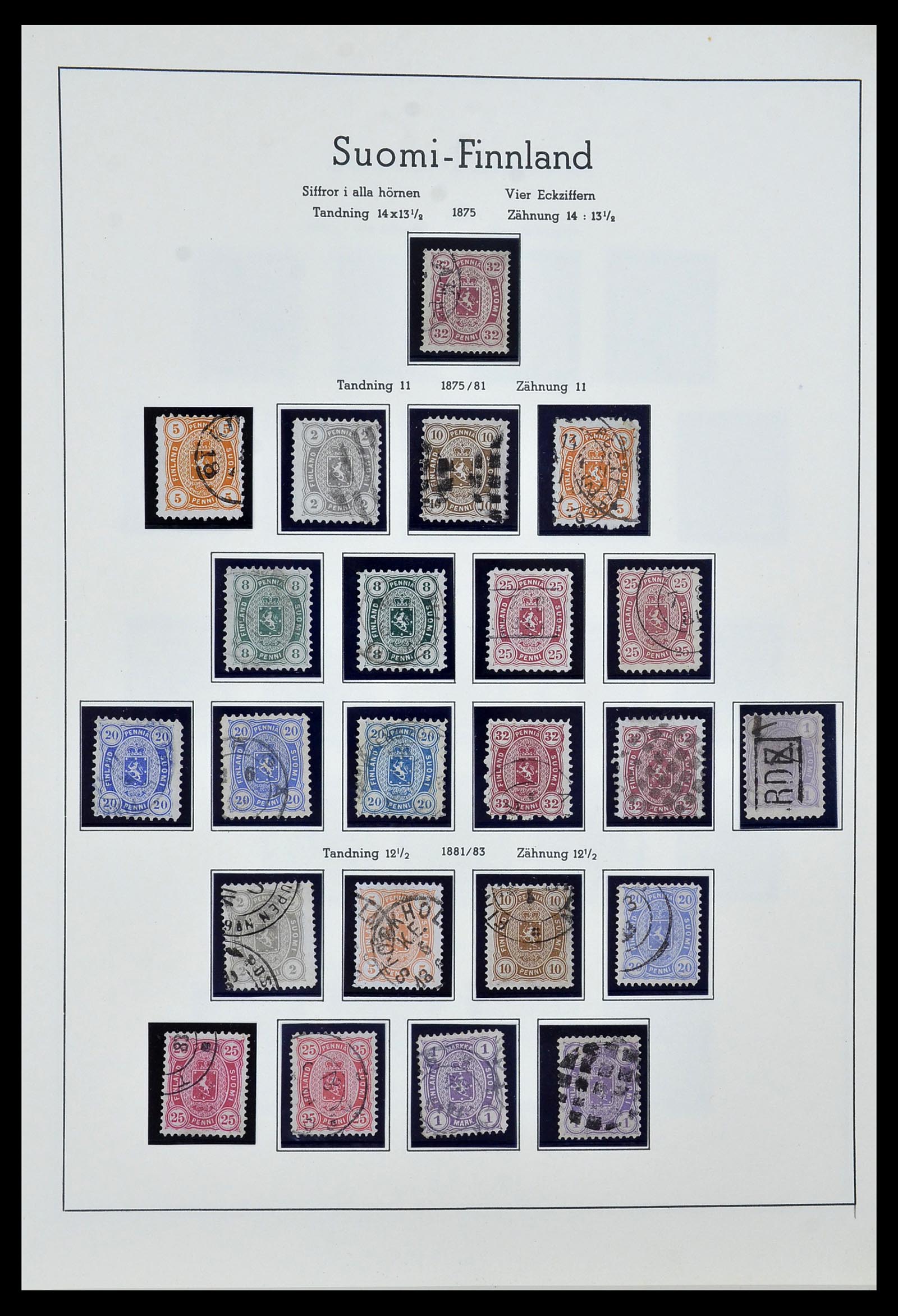 34151 002 - Postzegelverzameling 34151 Finland 1856-1980.