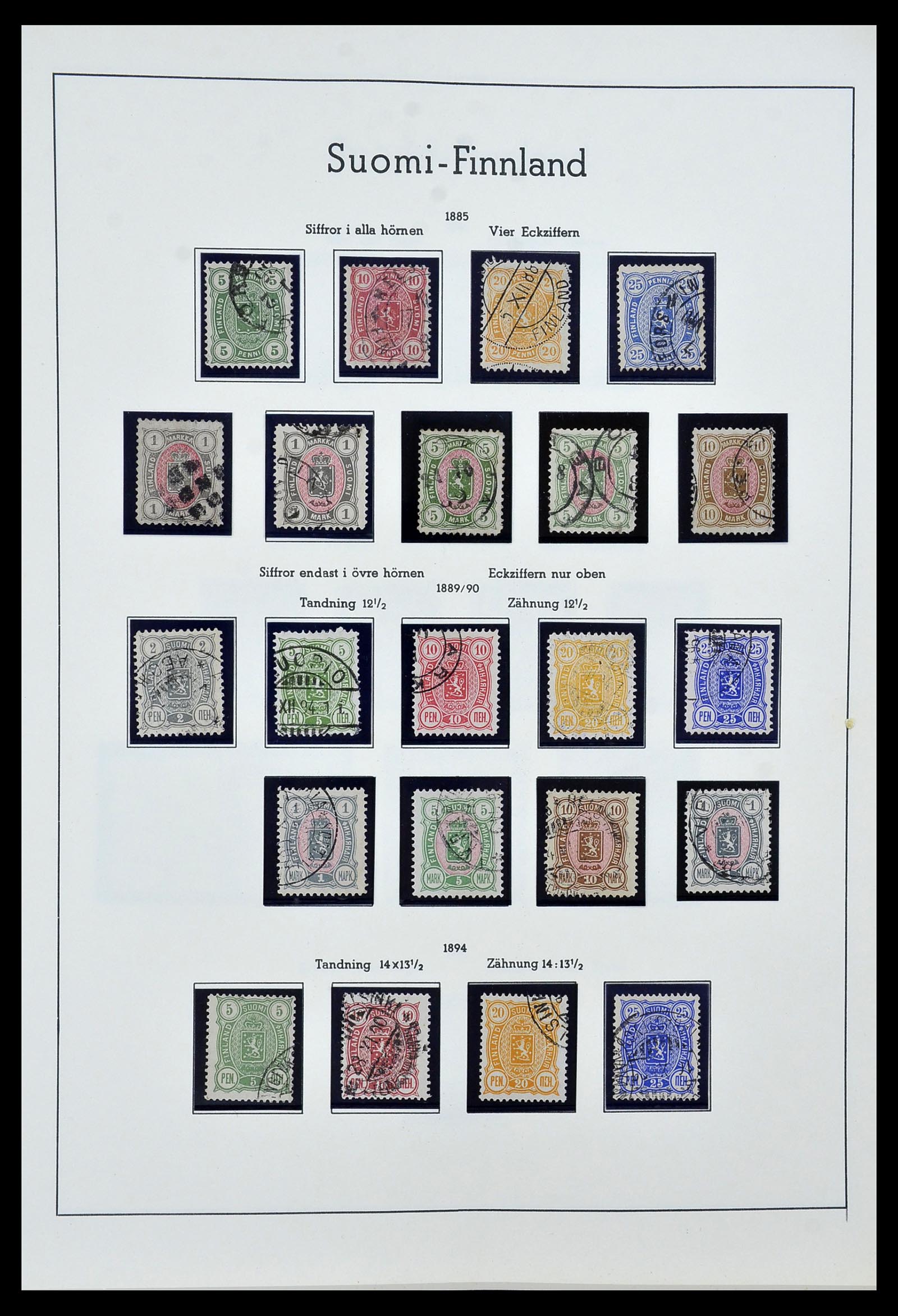 34151 003 - Postzegelverzameling 34151 Finland 1856-1980.