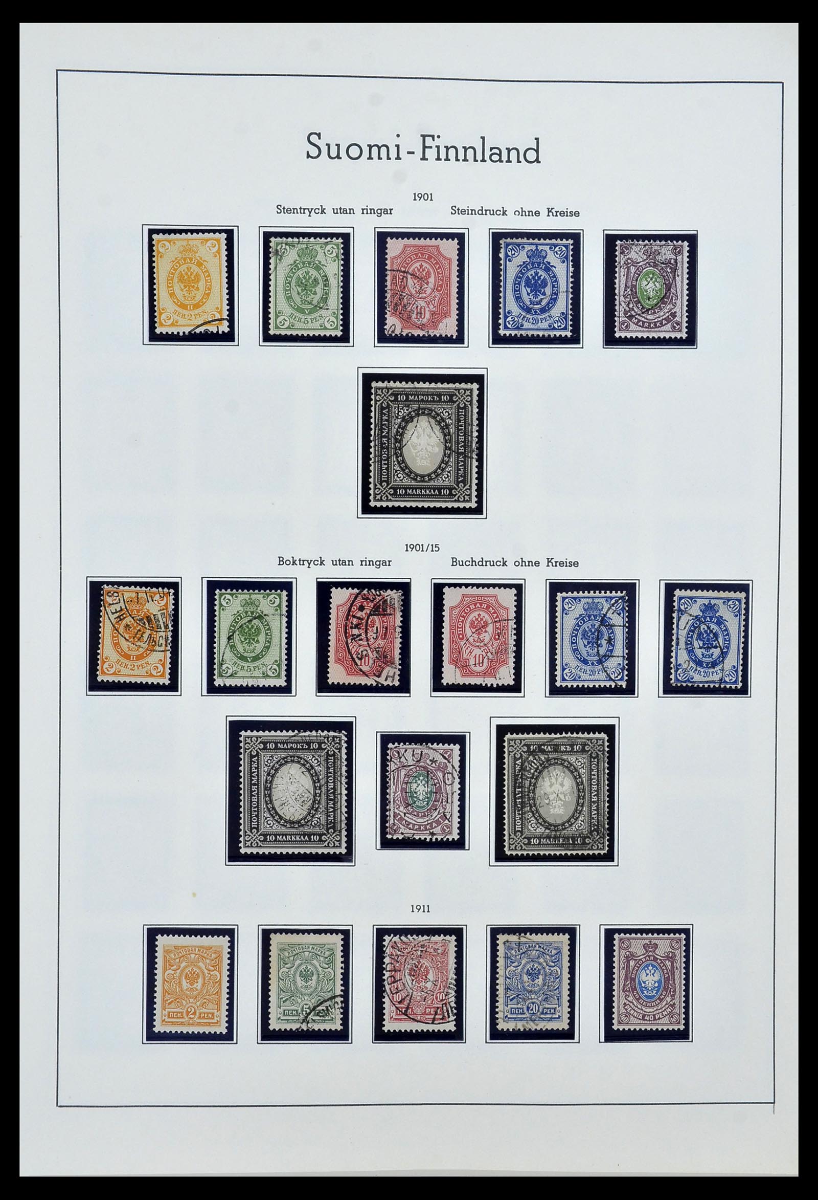 34151 005 - Postzegelverzameling 34151 Finland 1856-1980.