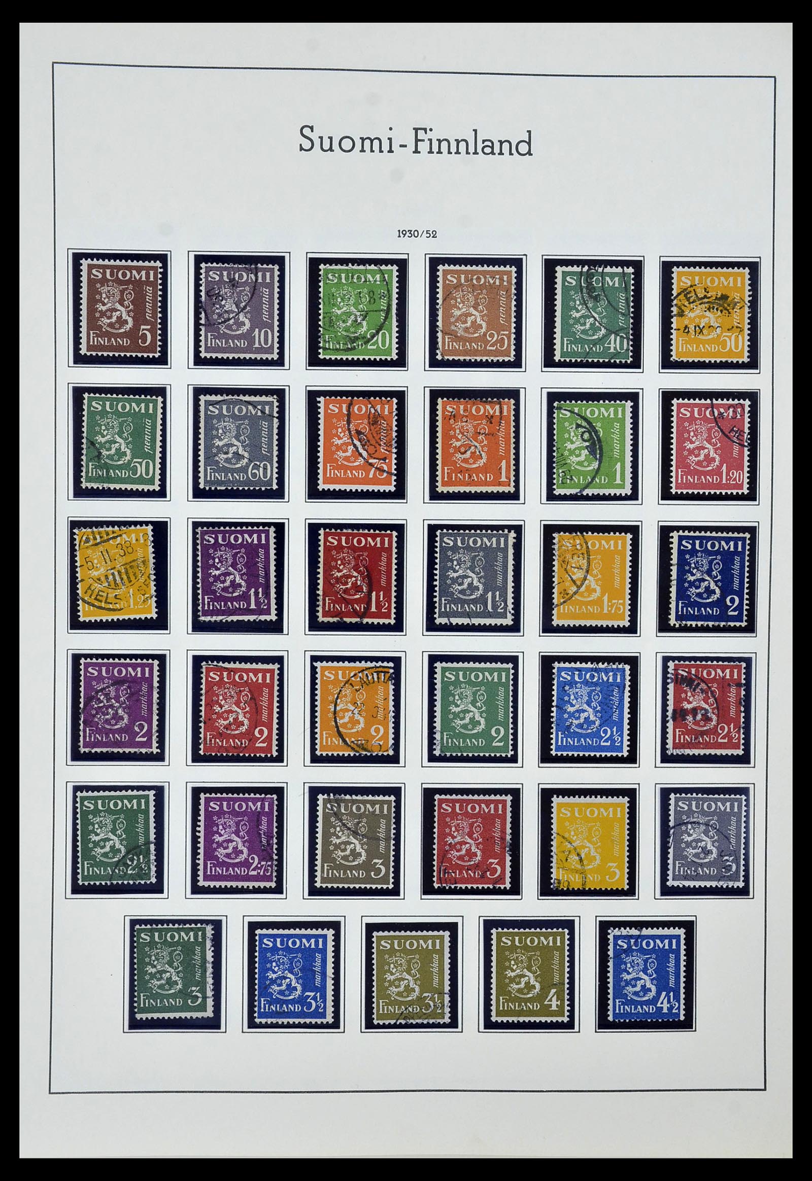 34151 011 - Postzegelverzameling 34151 Finland 1856-1980.