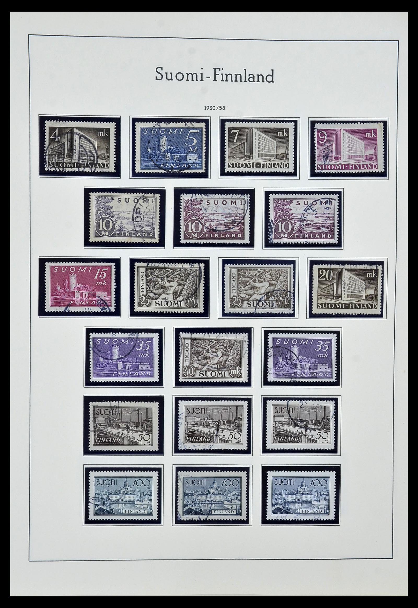34151 013 - Postzegelverzameling 34151 Finland 1856-1980.