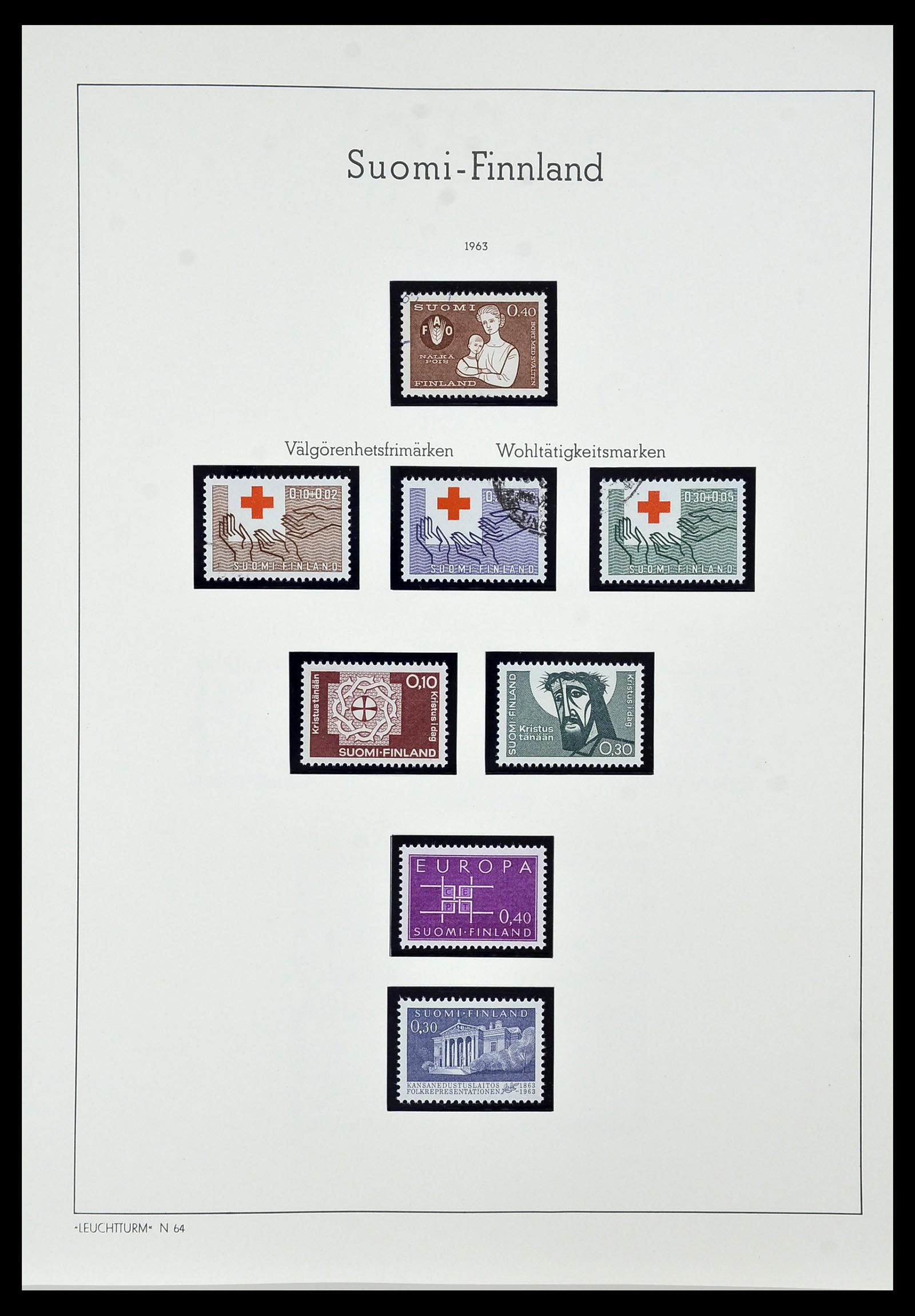 34151 044 - Postzegelverzameling 34151 Finland 1856-1980.