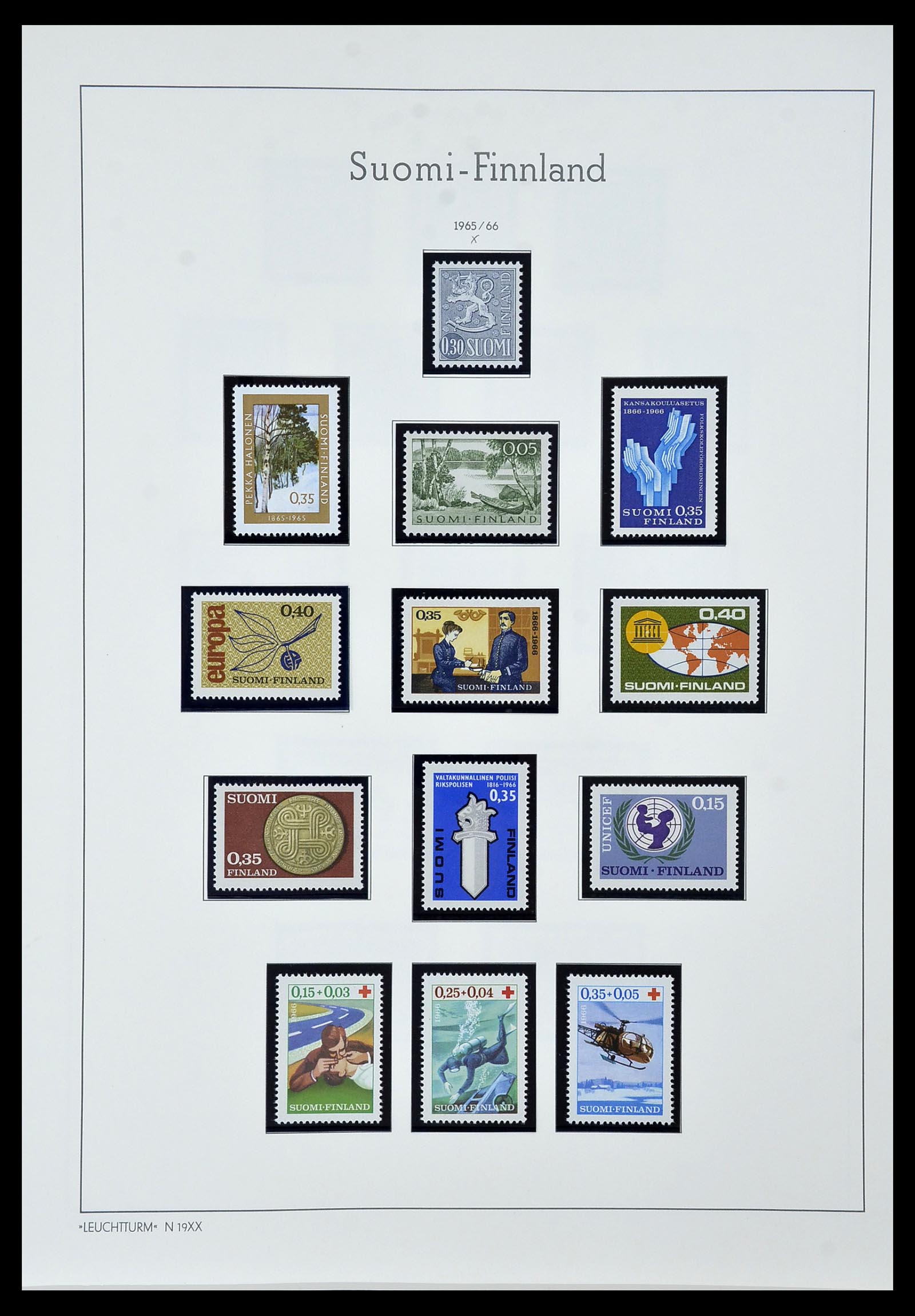 34151 047 - Postzegelverzameling 34151 Finland 1856-1980.