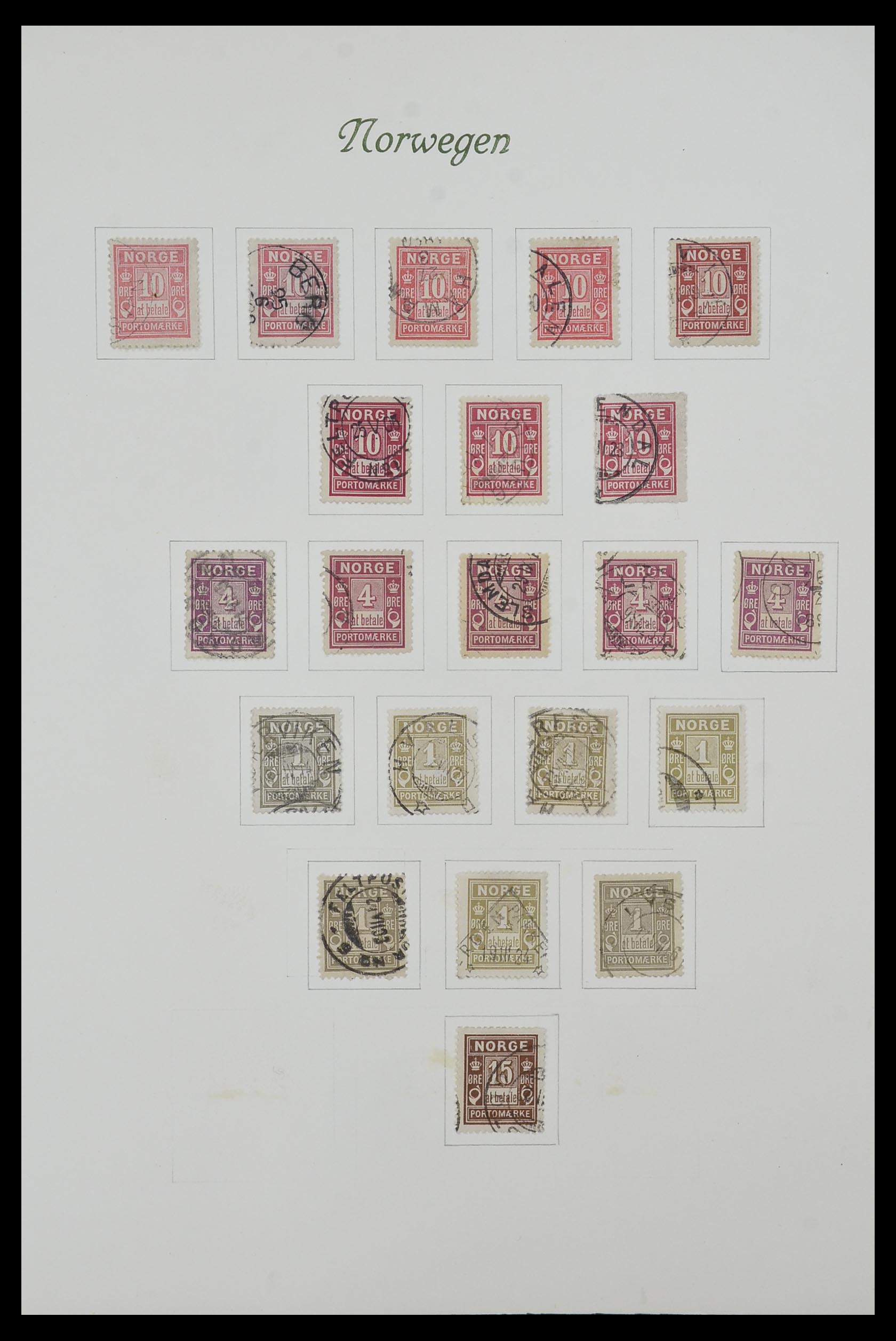 34154 001 - Postzegelverzameling 34154 Noorwegen port 1883-1973.