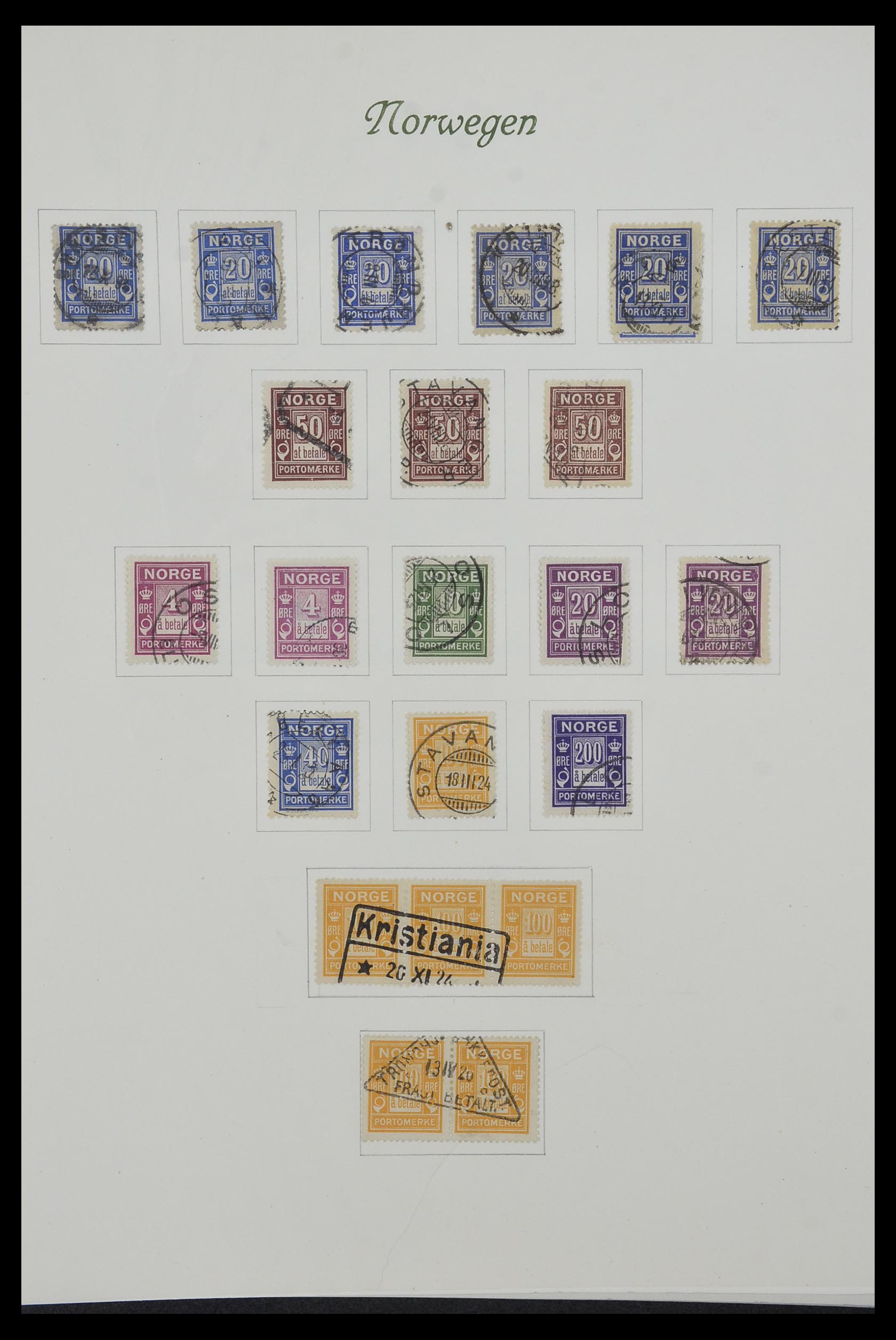 34154 002 - Postzegelverzameling 34154 Noorwegen port 1883-1973.