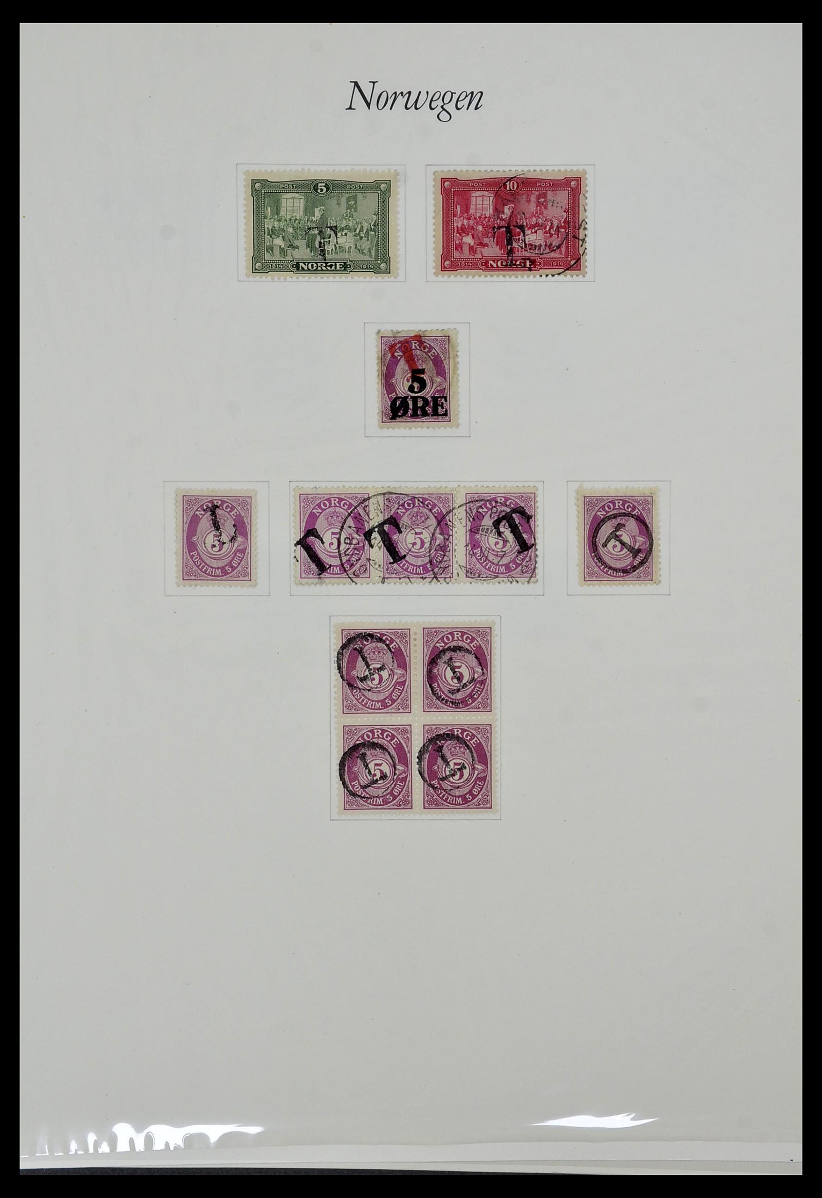 34154 009 - Postzegelverzameling 34154 Noorwegen port 1883-1973.