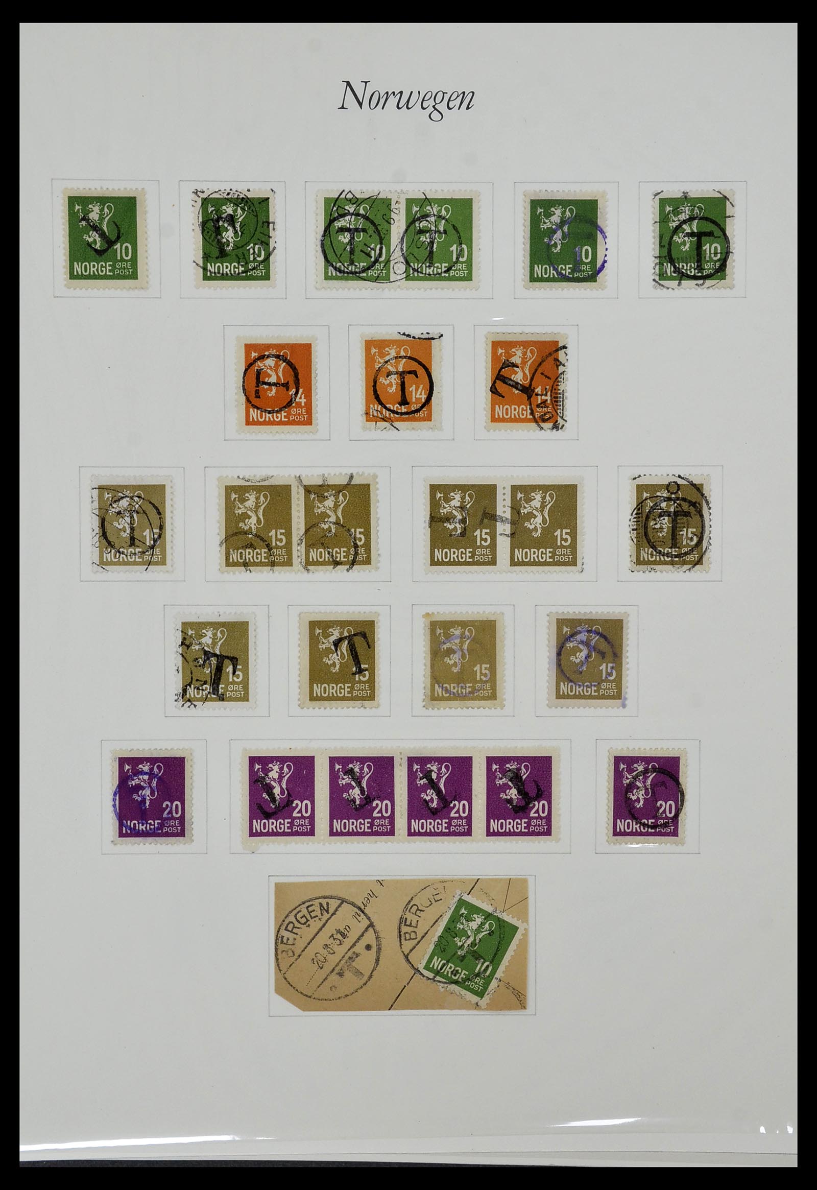 34154 012 - Postzegelverzameling 34154 Noorwegen port 1883-1973.