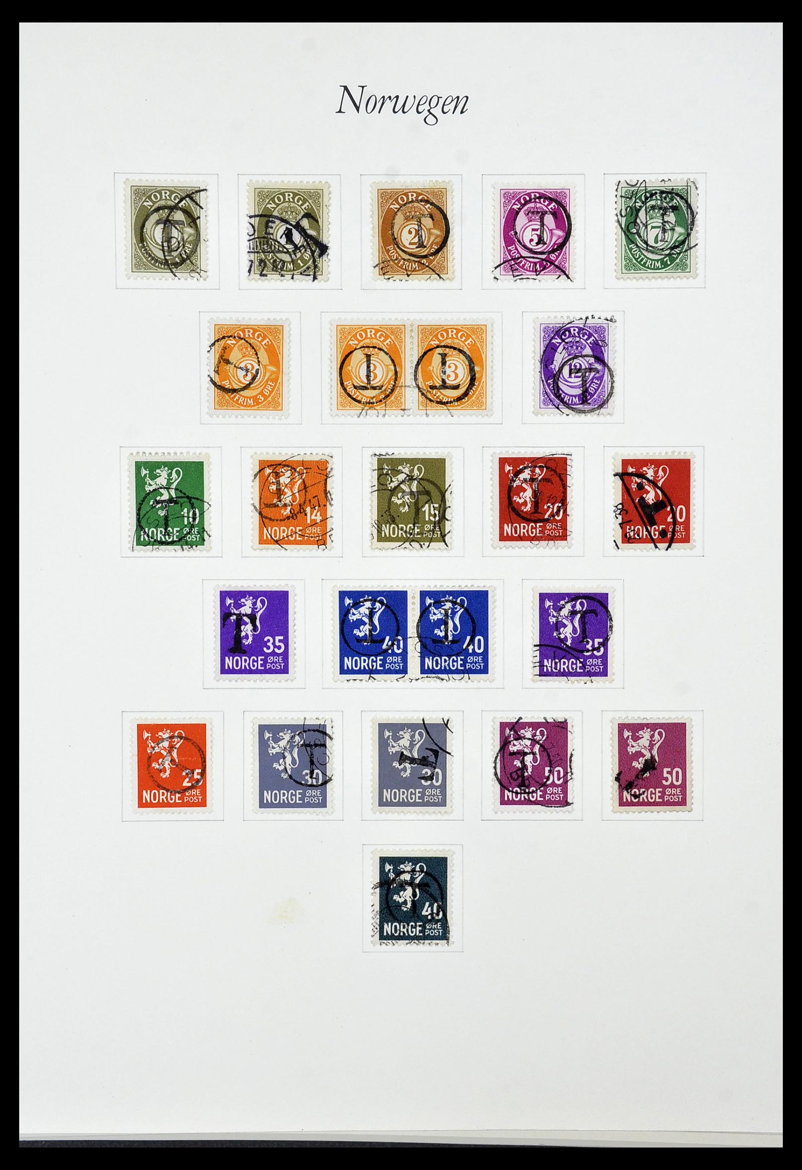 34154 021 - Postzegelverzameling 34154 Noorwegen port 1883-1973.