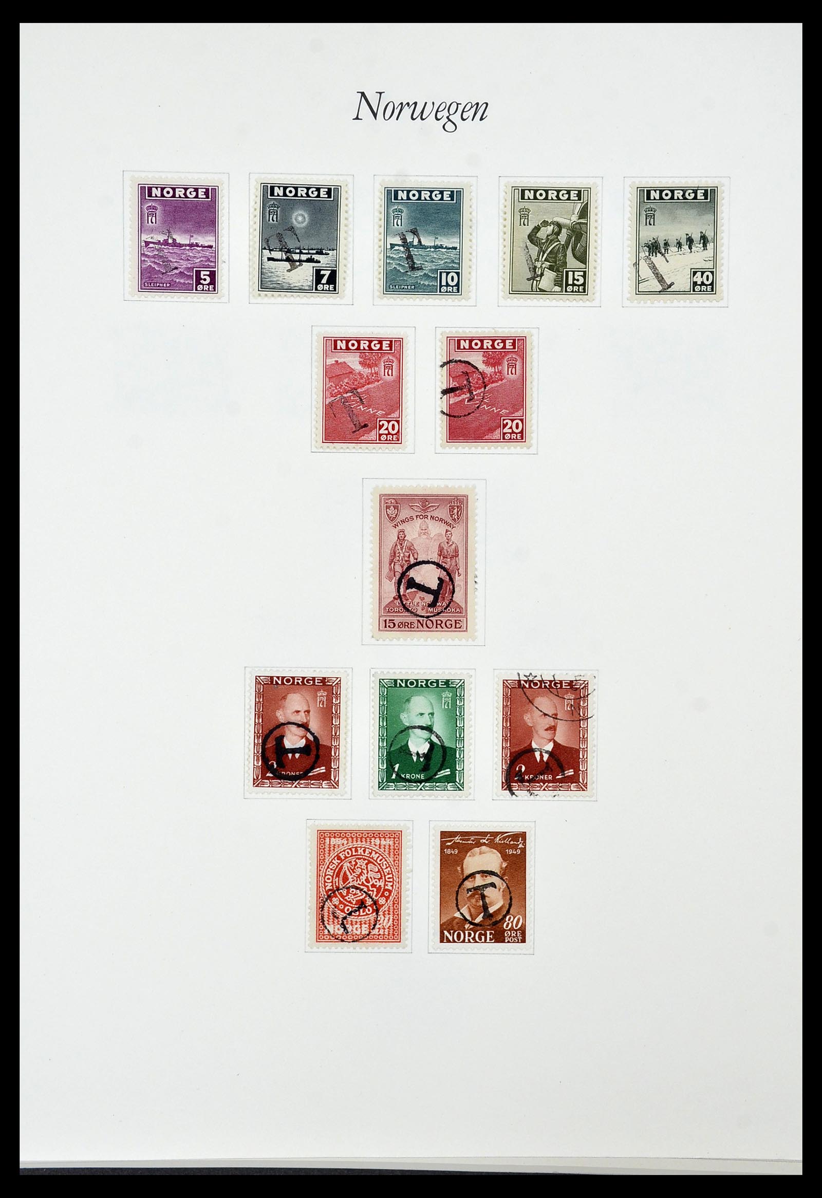 34154 023 - Postzegelverzameling 34154 Noorwegen port 1883-1973.