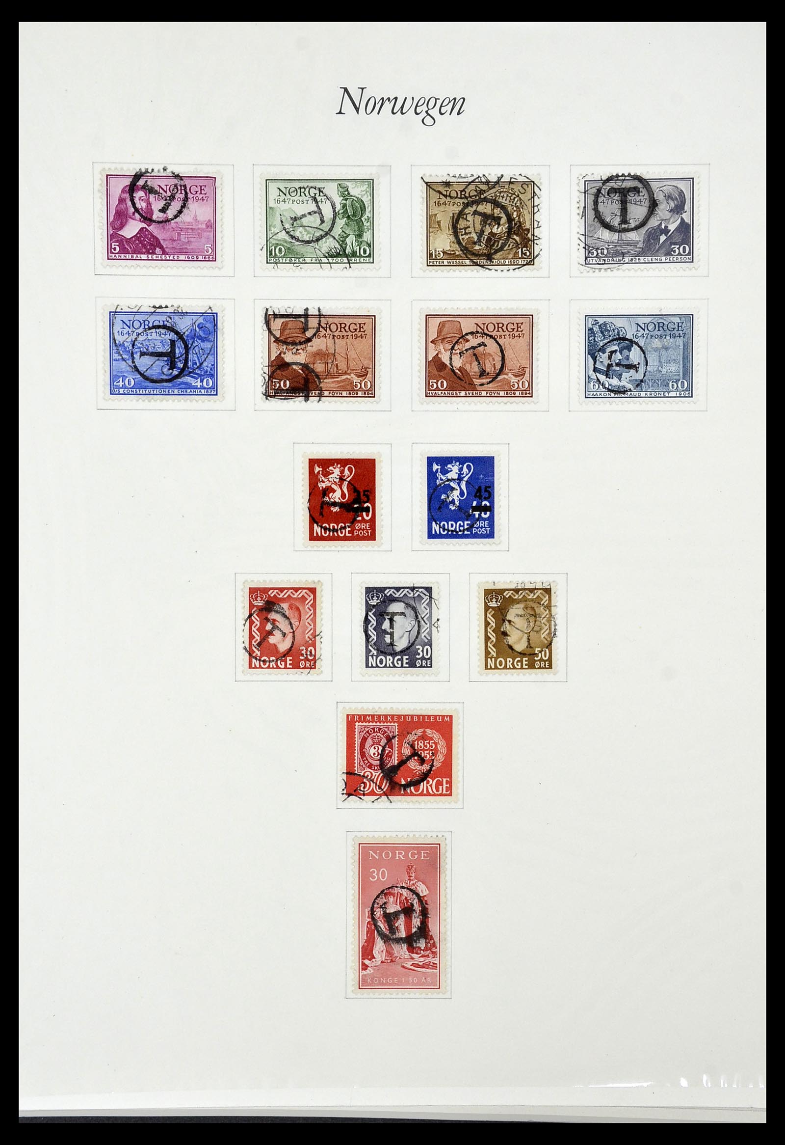 34154 024 - Postzegelverzameling 34154 Noorwegen port 1883-1973.
