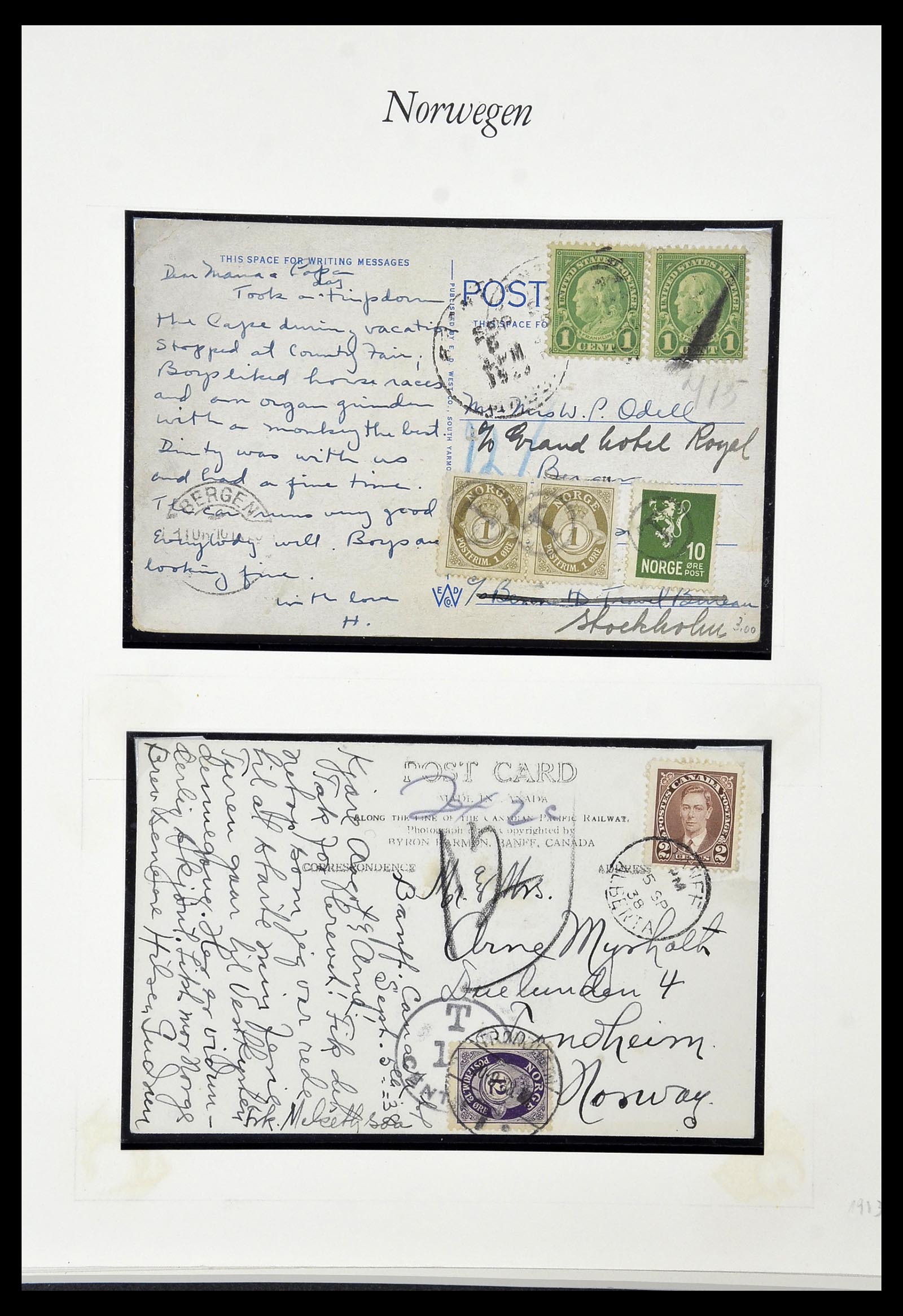 34154 026 - Postzegelverzameling 34154 Noorwegen port 1883-1973.