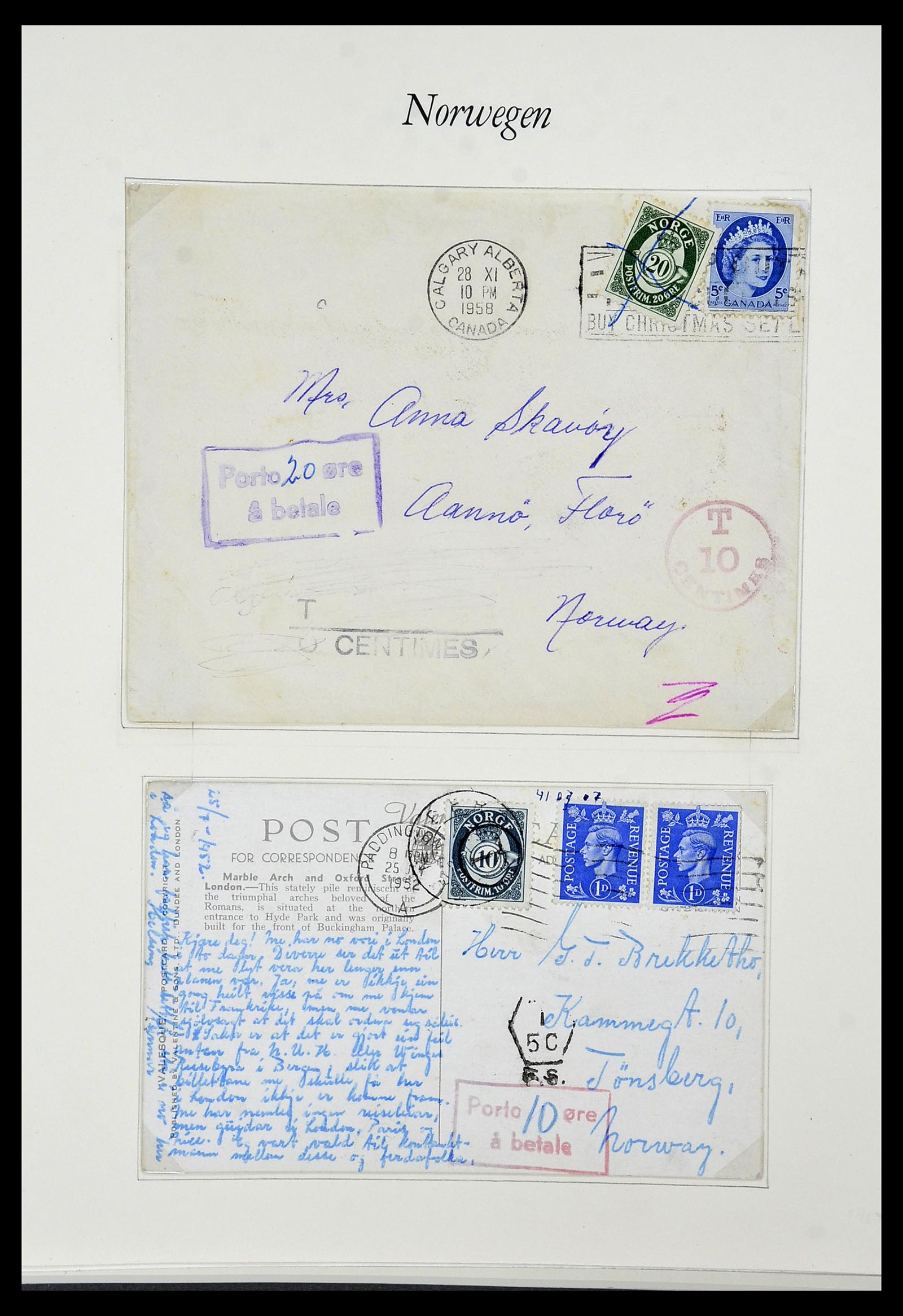 34154 029 - Postzegelverzameling 34154 Noorwegen port 1883-1973.