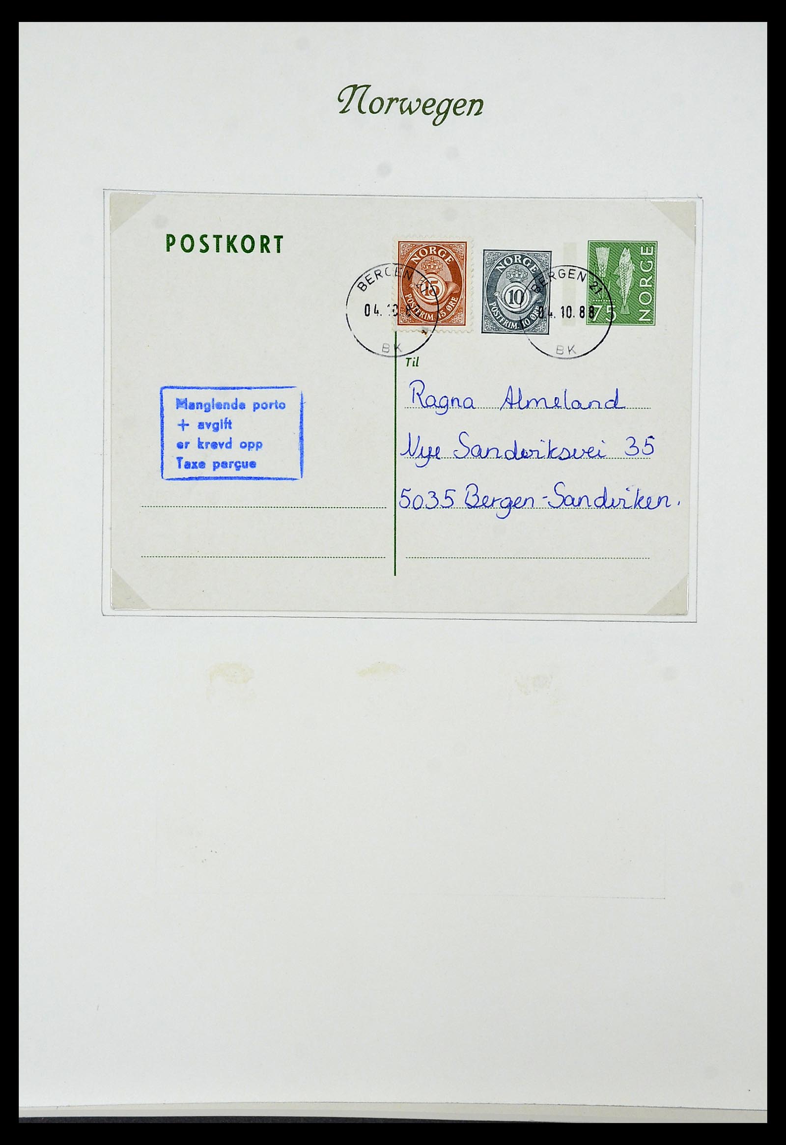34154 030 - Postzegelverzameling 34154 Noorwegen port 1883-1973.